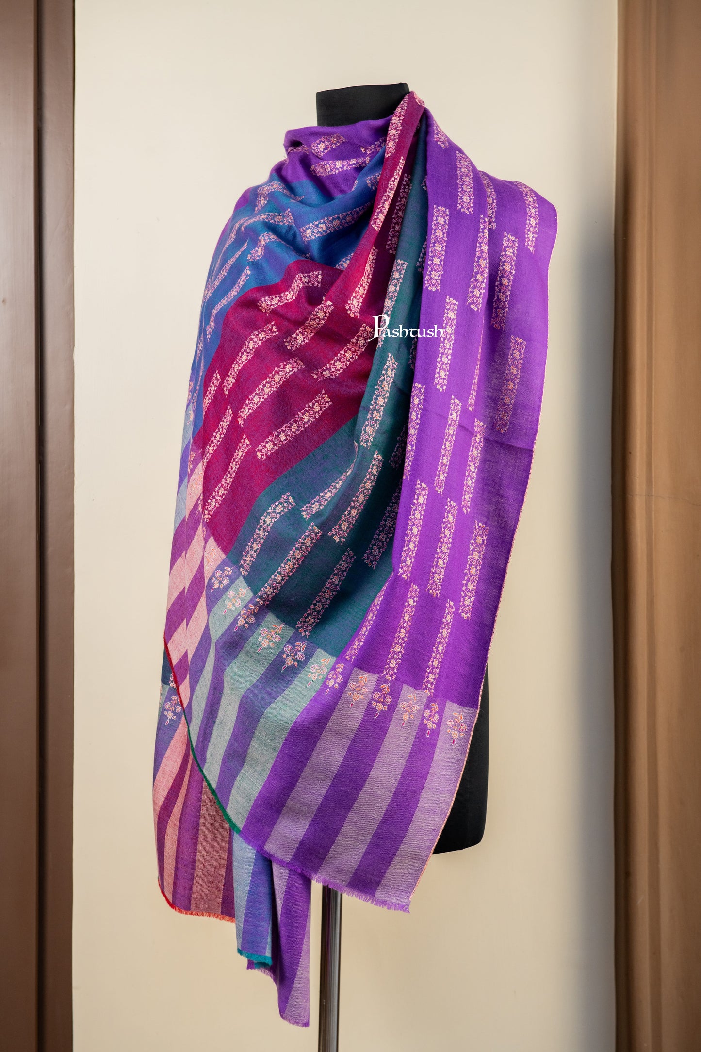 Pashtush India Womens Shawls Pashtush Womens Pure Pashmina Shawl, Multicolour