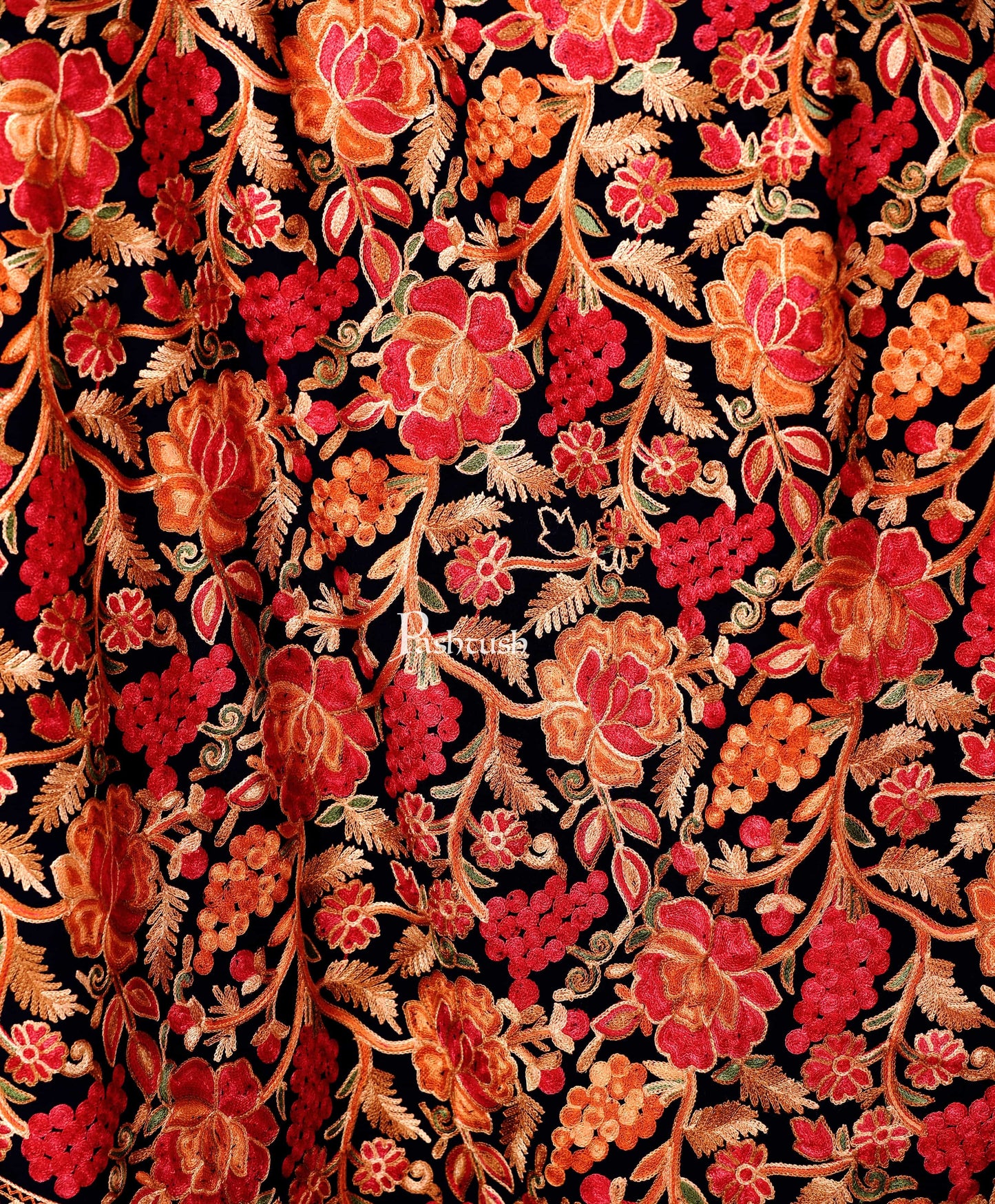 Pashtush India Womens Stoles and Scarves Scarf Copy of Pashtush Womens Peruvian Roses Scarf, Embroidery Stole, Soft And Warm
