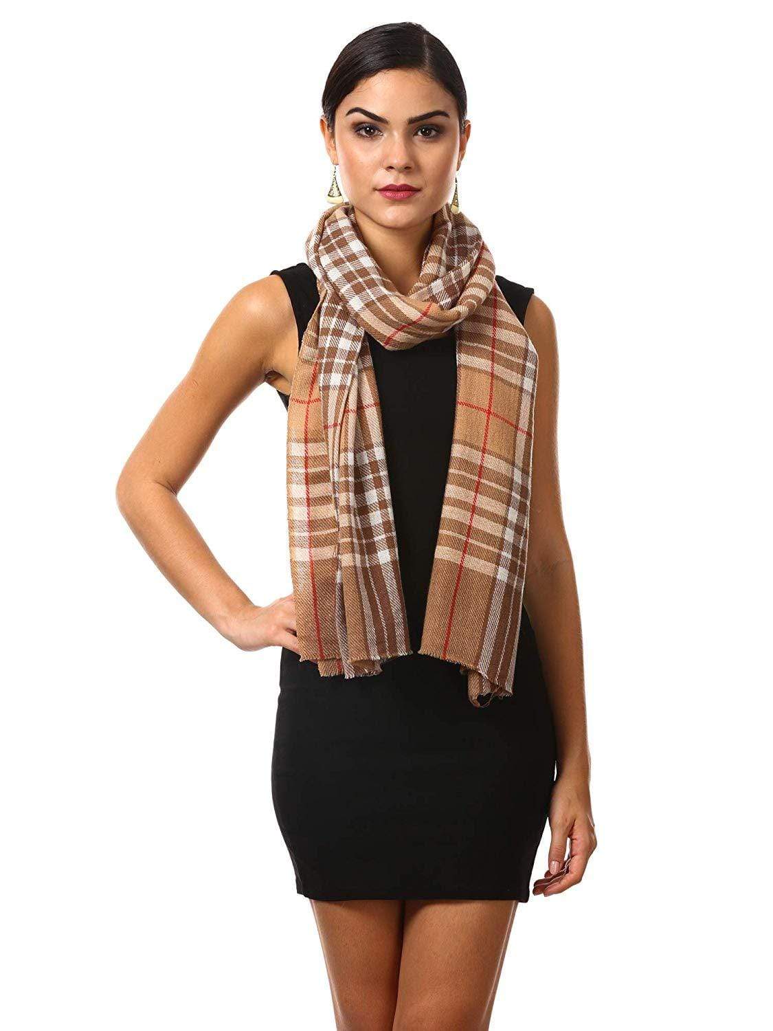 Pashtush Cashmere Wool Blended Muffler - Beige