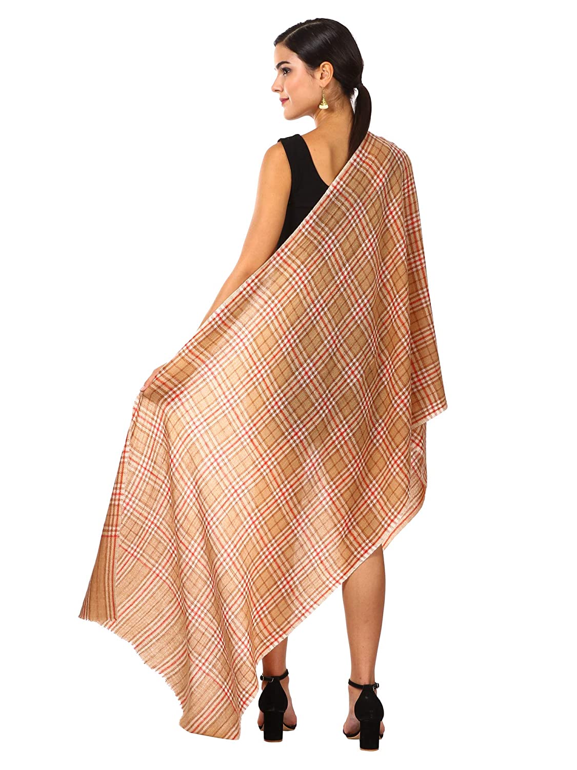 Pashtush Cashmere Woollen Mufflers For Women, Ultra Soft And Warm, Smooth Handfeel, Extra Warm (Mahogany)