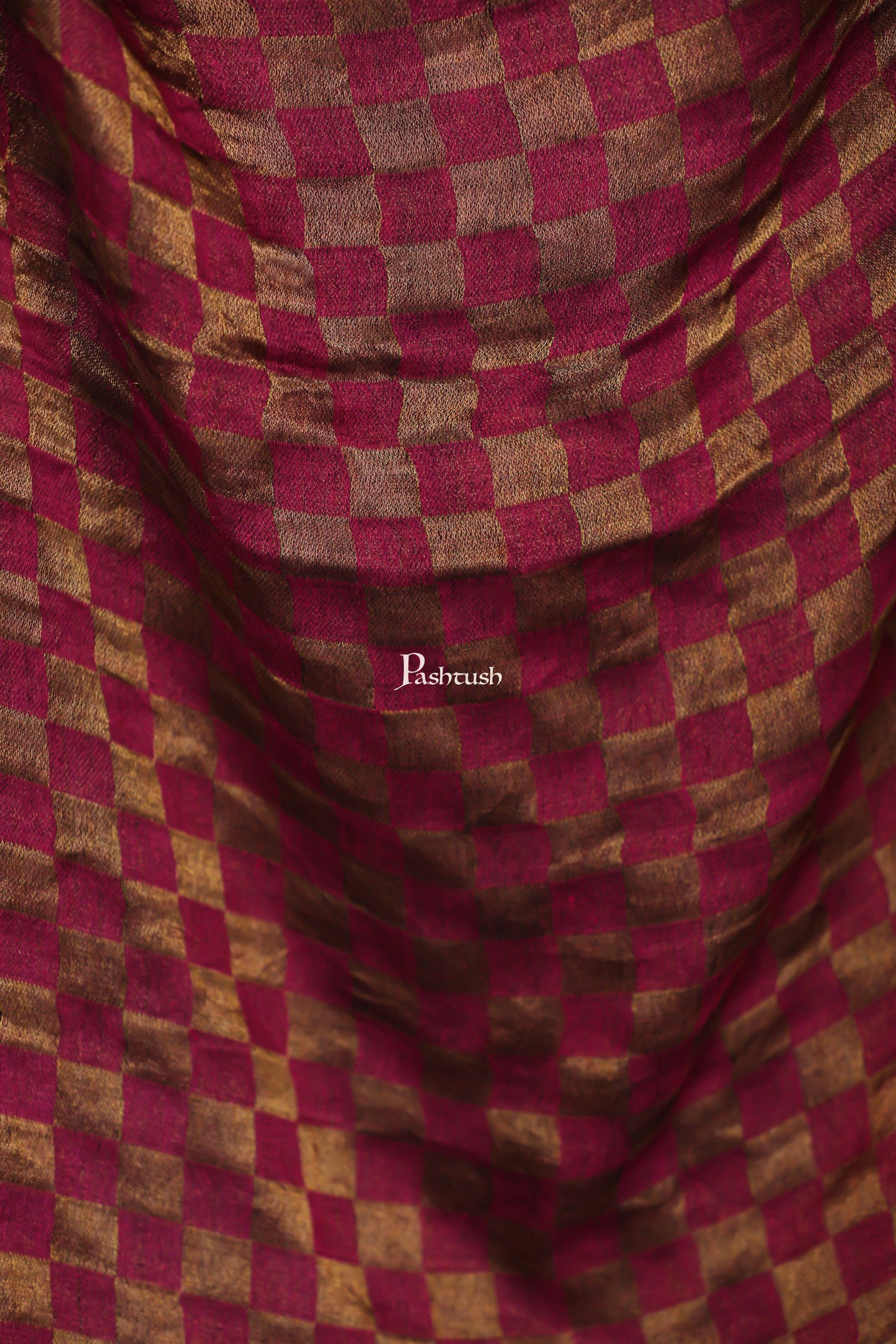 Pashtush India Gift Pack Pashtush His And Her Gift Set Of Checkered Twilight Stoles With Premium Gift Box Packaging, Royal Blue and Pink