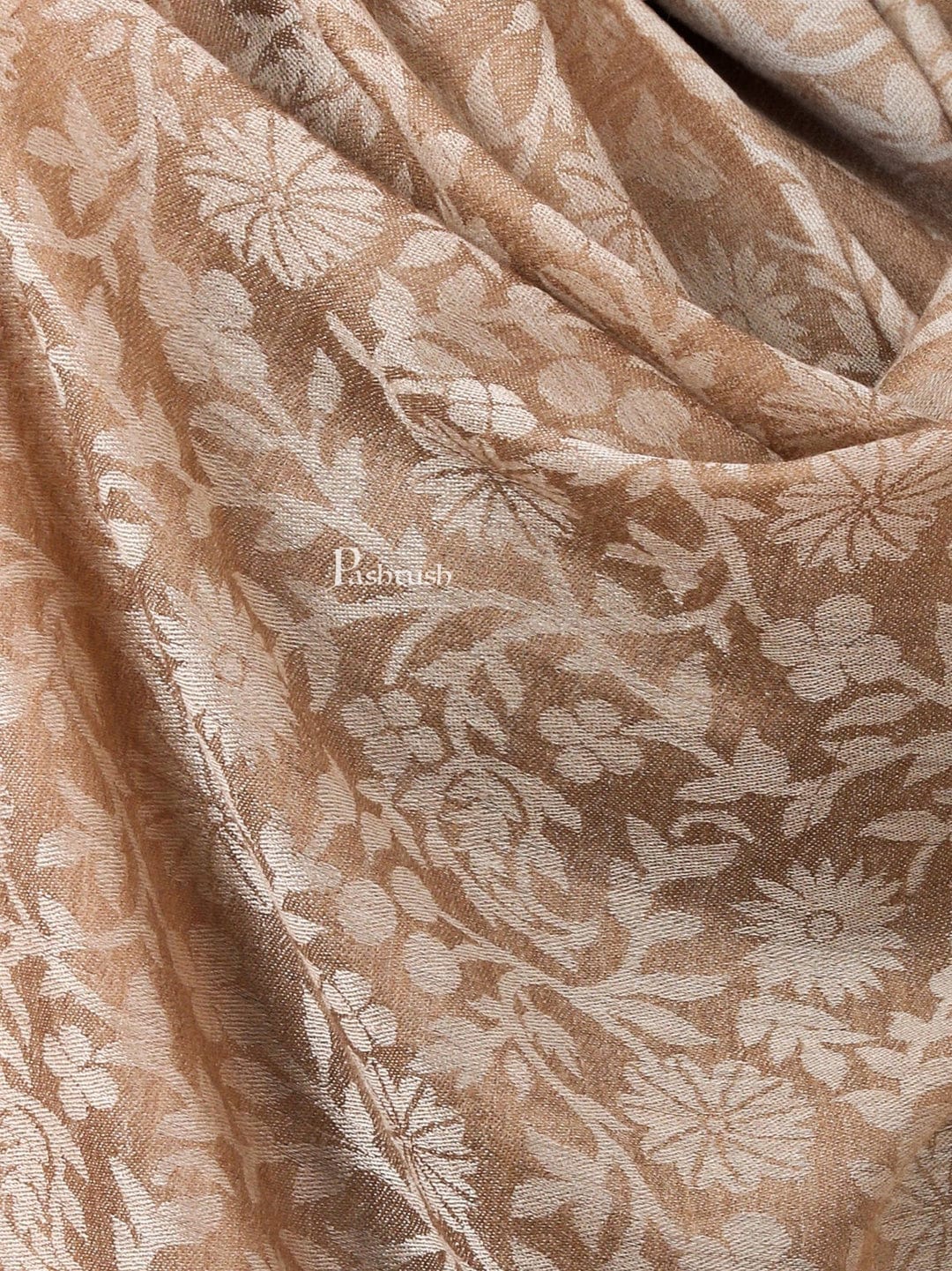 Pashtush India Gift Pack Pashtush His And Her Gift Set Of Floral Design Fine Wool Stoles With Premium Gift Box Packaging, Taupe and Deep Orange
