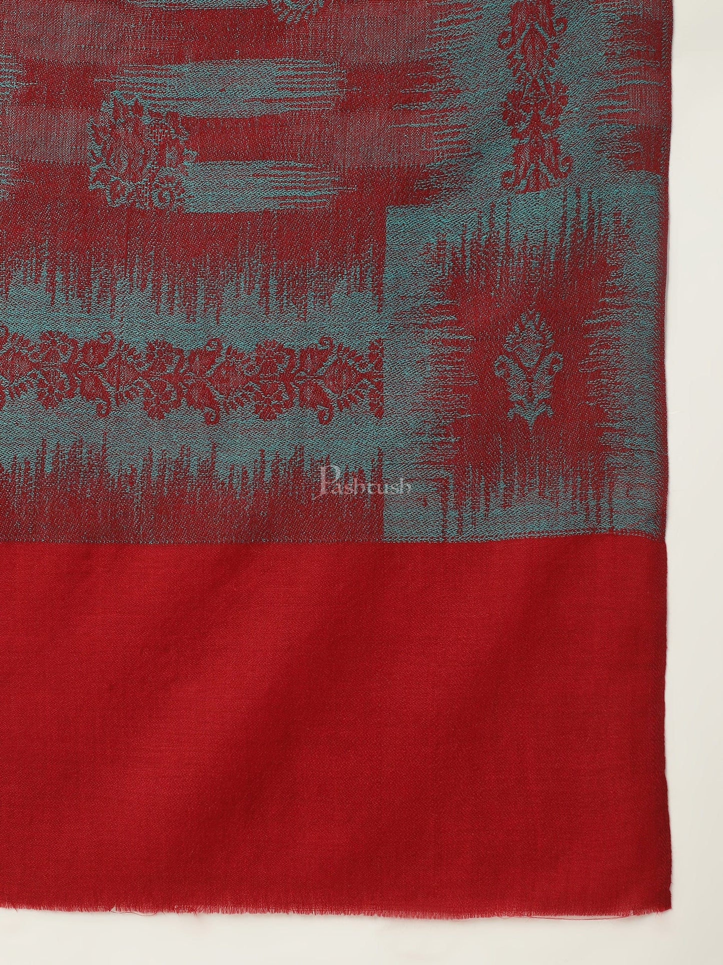 Pashtush India Gift Pack Pashtush His And Her Gift Set Of Ikkat Design Fine Wool Stoles With Premium Gift Box Packaging, Black and Maroon