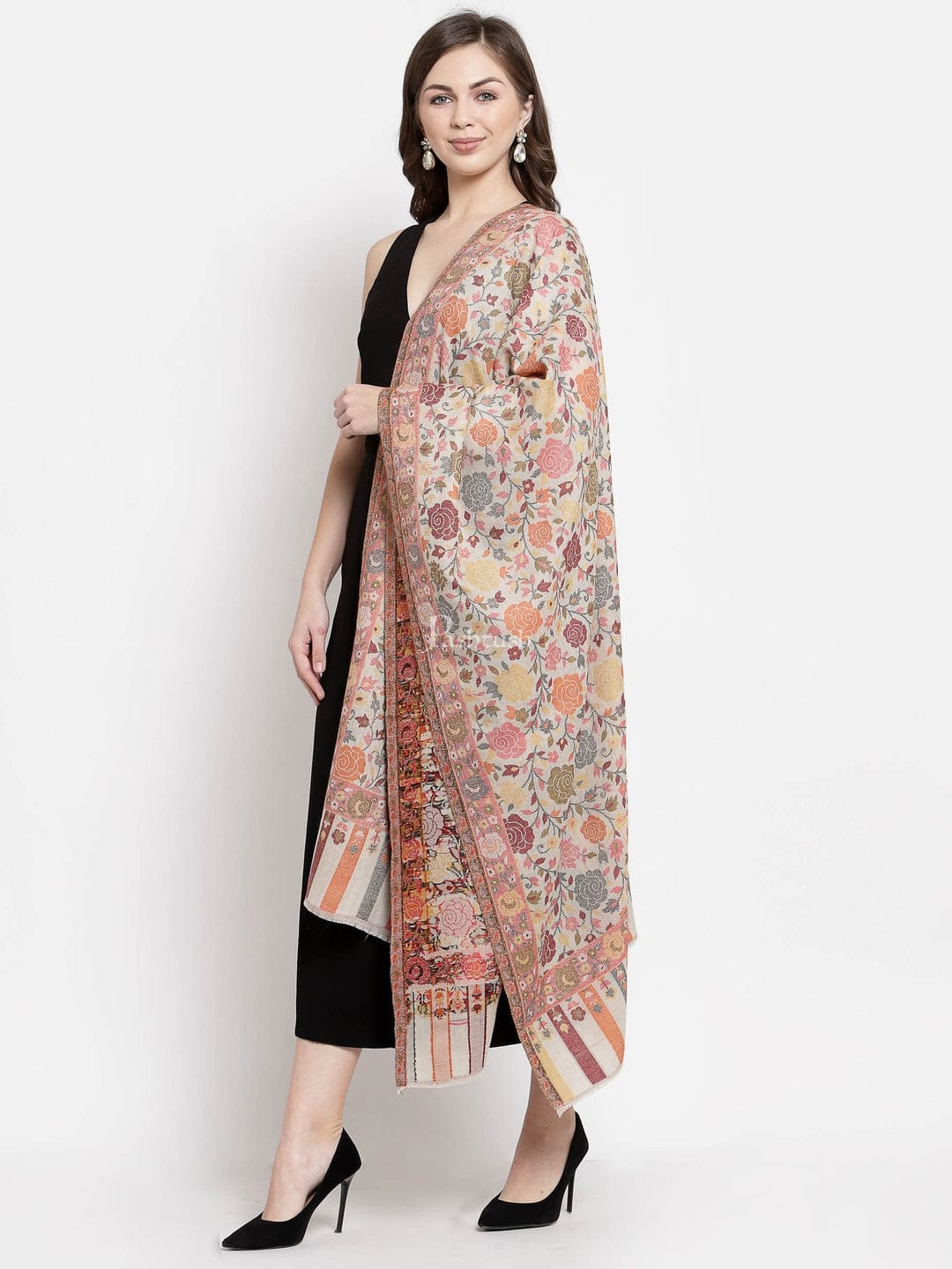 Pashtush India Gift Pack Pashtush His And Her Set Of Fine Wool Stoles, Premium Gift Box Packaging, Mustard and Multicolour