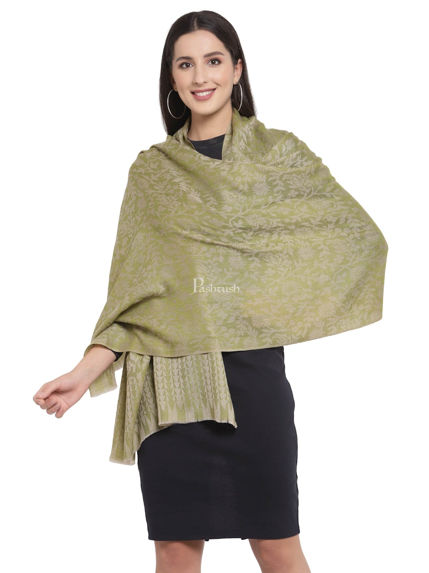 Pashtush India Gift Pack Pashtush His And Her Set Of Fine Wool Stoles, Premium Gift Box Packaging, Purple and Green