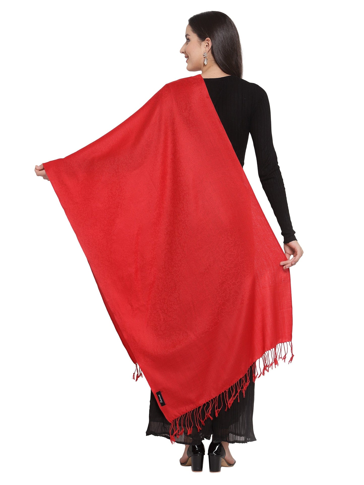 Pashtush India Gift Pack Pashtush His and Her Set of Stoles with Premium Gift Box Packaging, Navy Blue and Scarlet Red