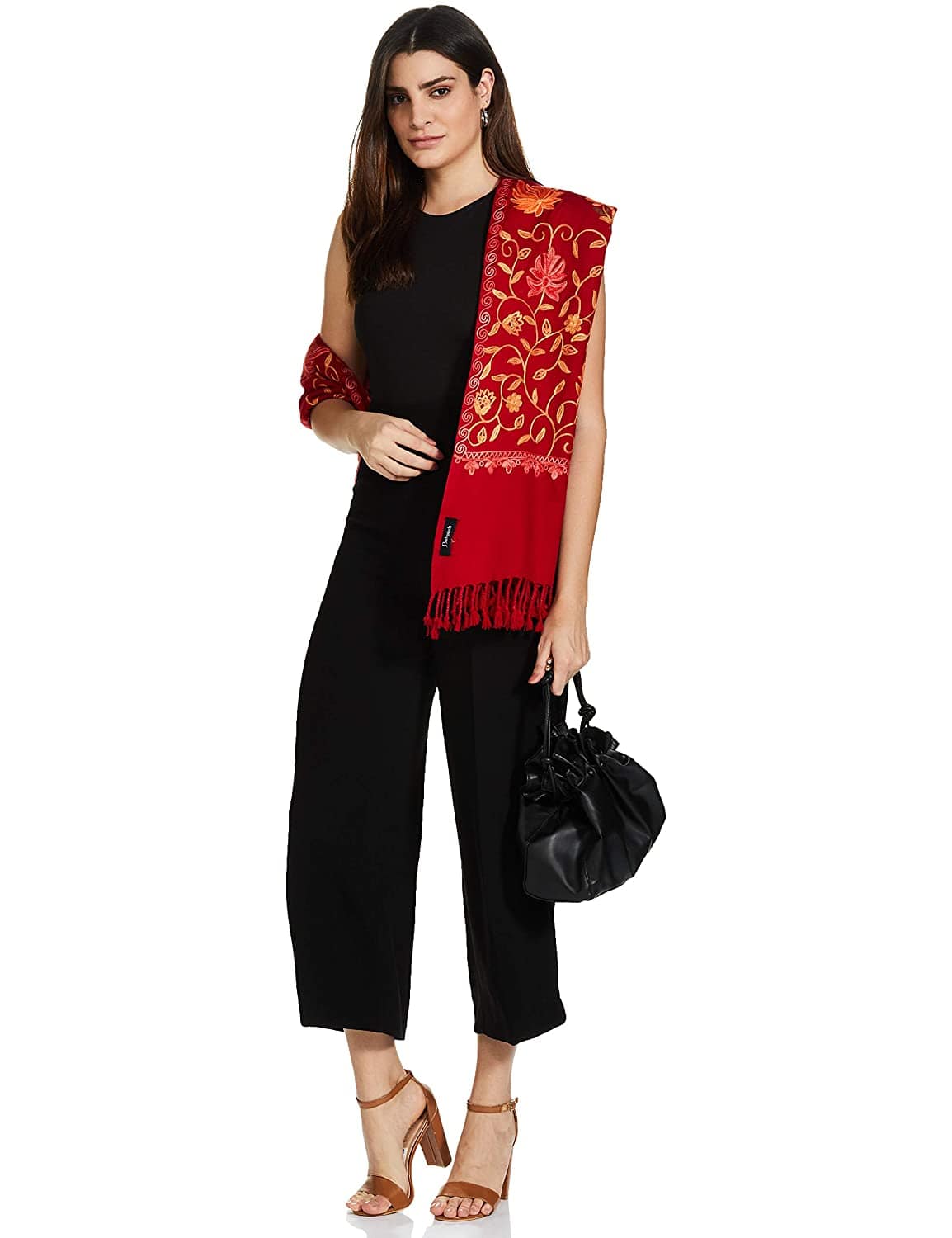 Pashtush India 70x200 PASHTUSH KASHMIRI AARI EMBROIDERY, WOOLLEN STOLE
