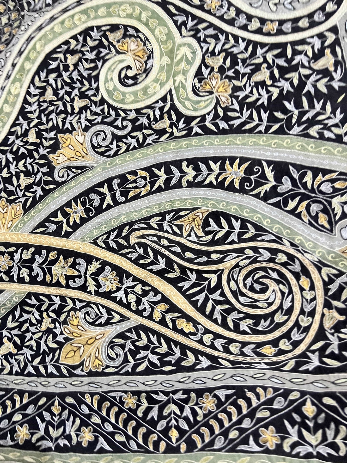 Pashtush India Mens Shawls Gents Shawl Pashtush Men's Pashmina Kalamkari Shawl Handwoven, Hand Painted, and Hand Embroidered