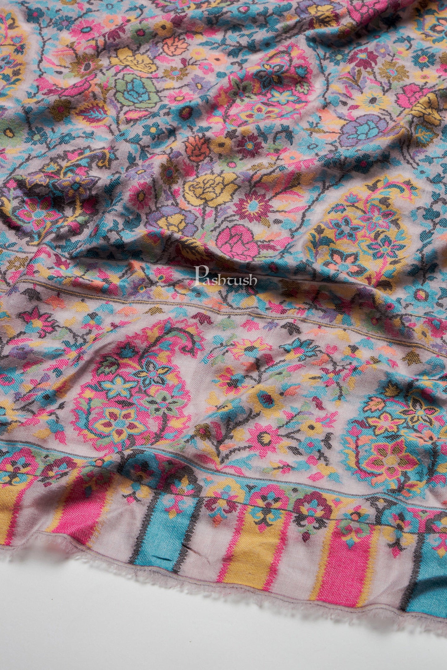 Pashtush India Mens Scarves Stoles and Mufflers Pashtush Mens 100% Pure Wool With Woolmark Certificate Stole, Design, Multicolour