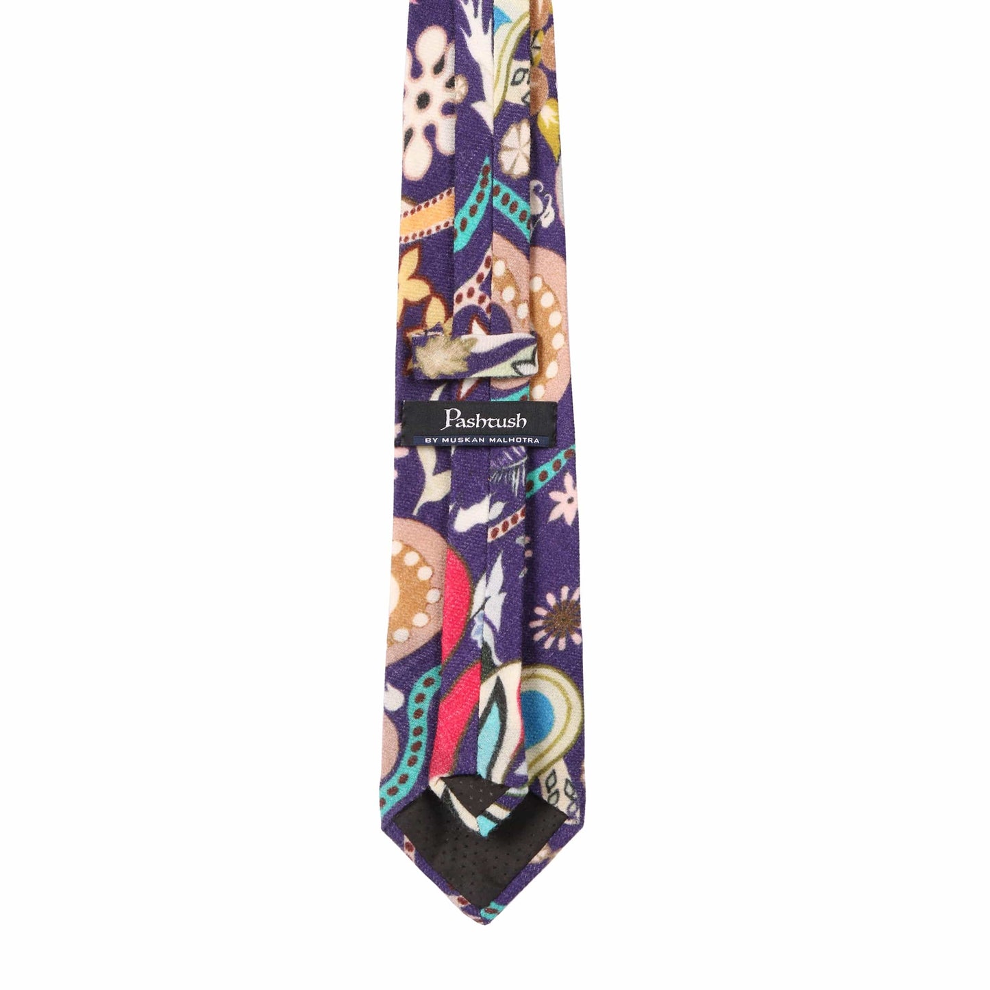 Pashtush India Mens Neckties Ties for Men Pashtush mens 100% Pure Wool with Woolmark Certificate tie, Printed design, Multicolour