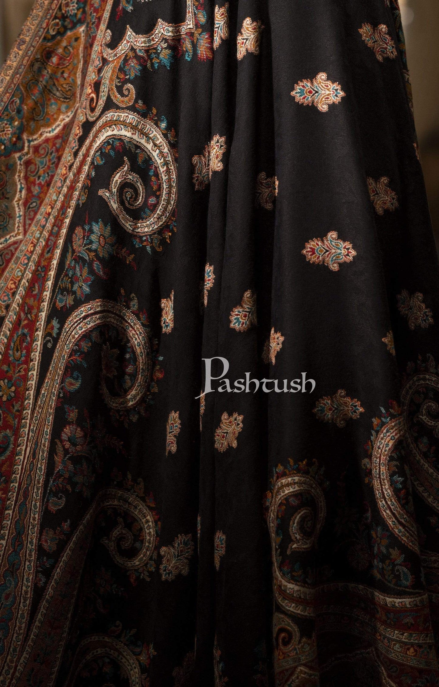 Pashtush India 100x200 Pashtush Mens Antique Look Heritage Design, Jamawar Shawl
