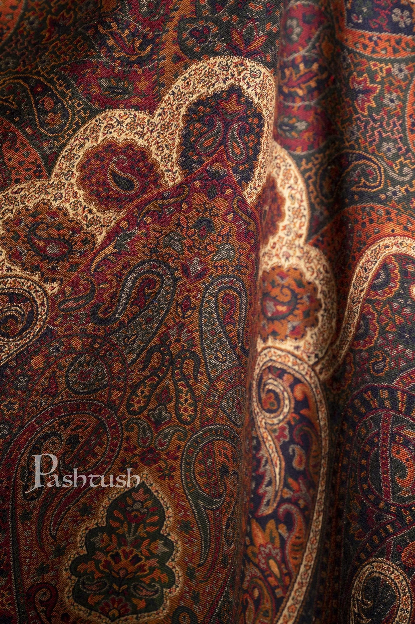 Pashtush India 100x200 Pashtush Mens Antique Look Heritage Design, Jamawar Shawl