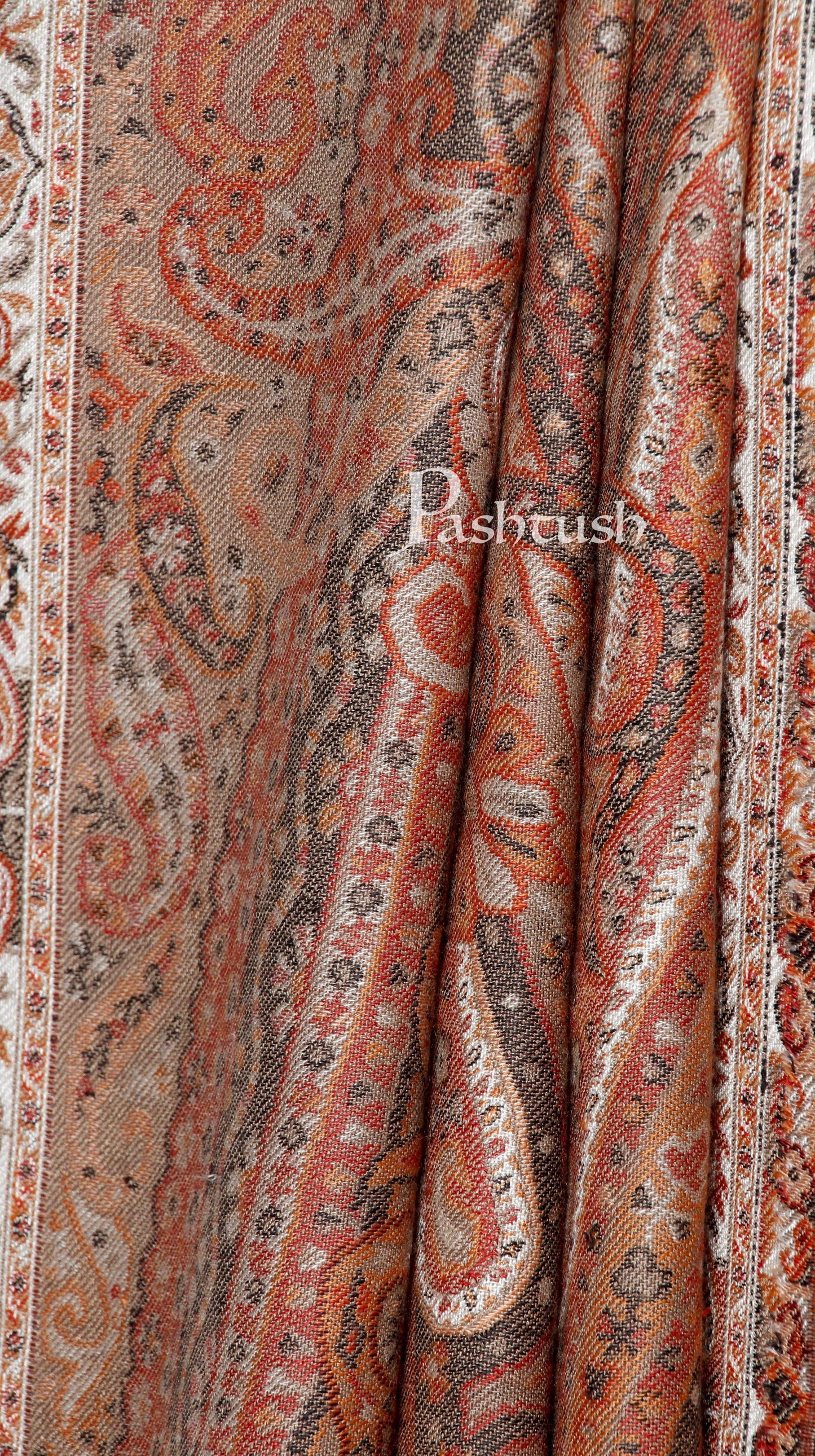 Pashtush India 100x200 Pashtush Mens Antique Look Heritage Design, Jamawar Stole