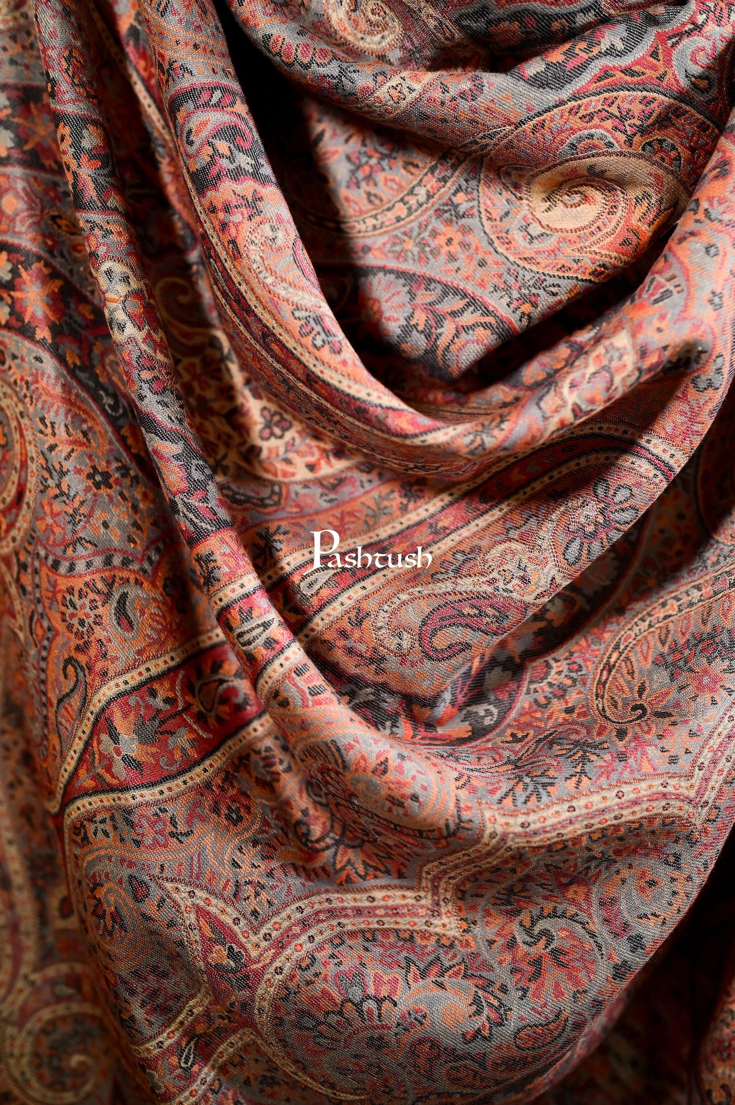 Pashtush India 100x200 Pashtush Mens Antique Look Heritage Design, Jamawar Stole