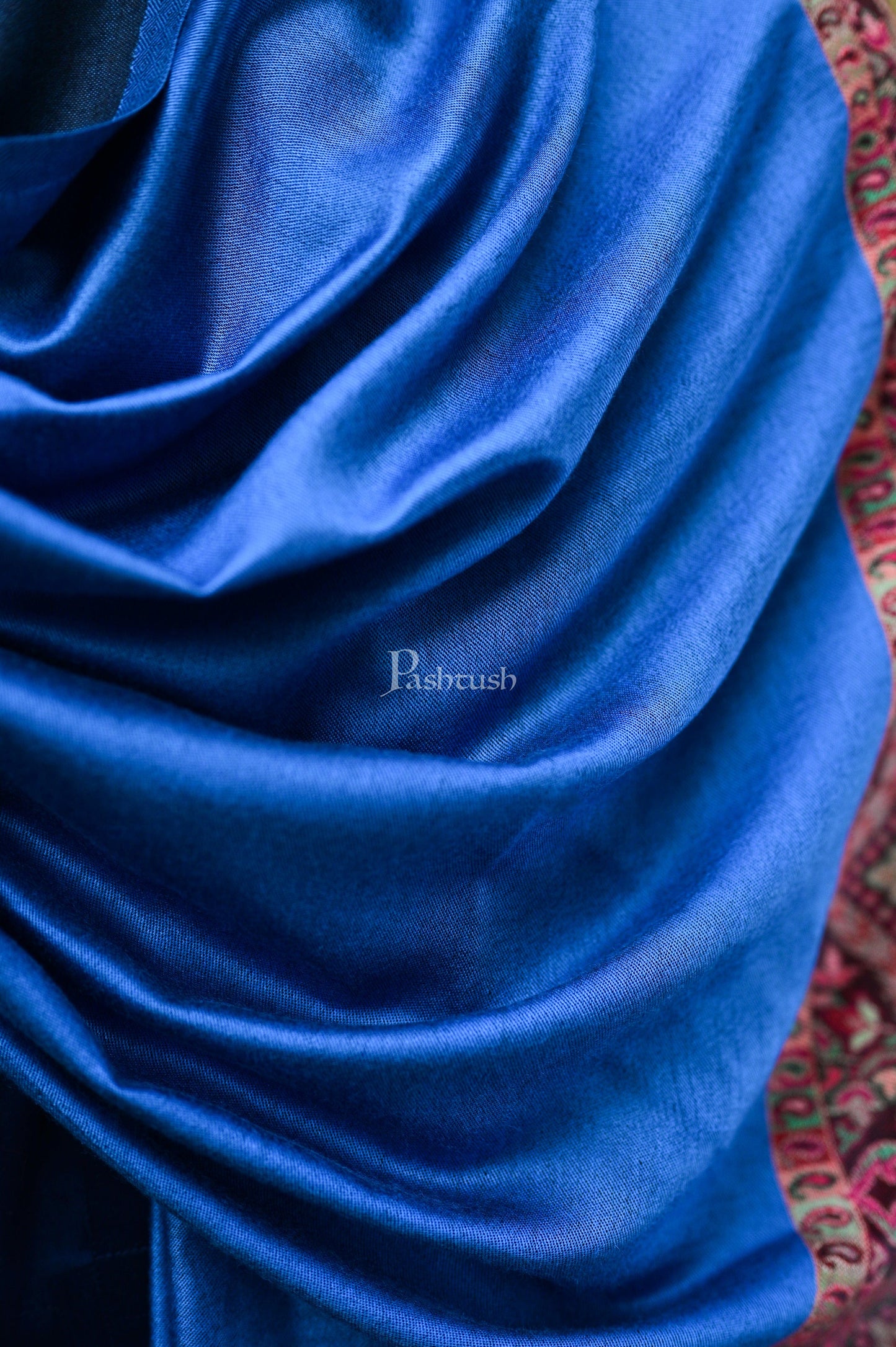 Pashtush India Mens Scarves Stoles and Mufflers Pashtush Mens Bamboo Scarf, Woven Paisley Soft And Natural, Cobalt Blue