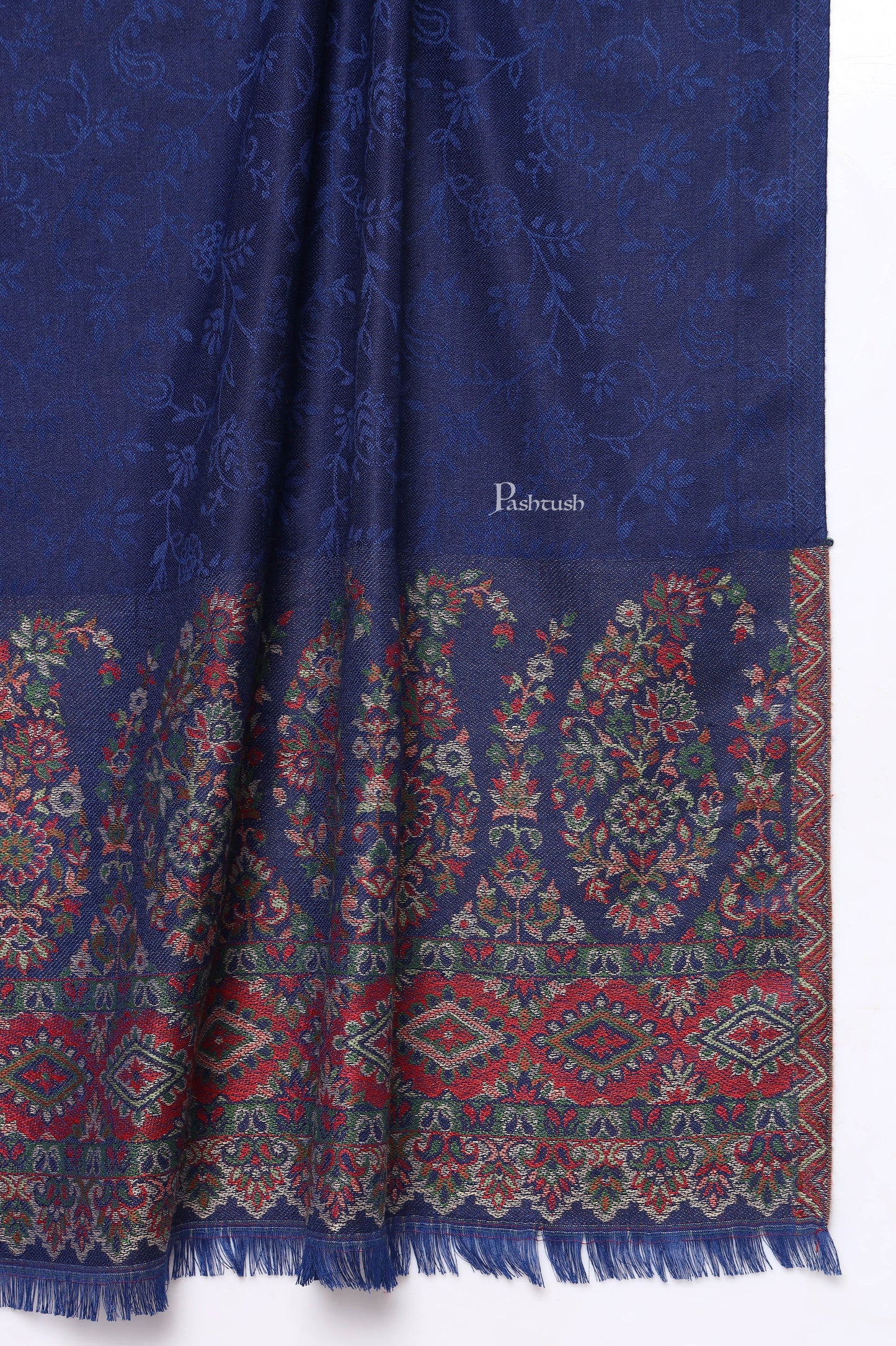 Pashtush India Mens Scarves Stoles and Mufflers Pashtush Mens Bamboo Stole, Ambi Palla Design, Blue