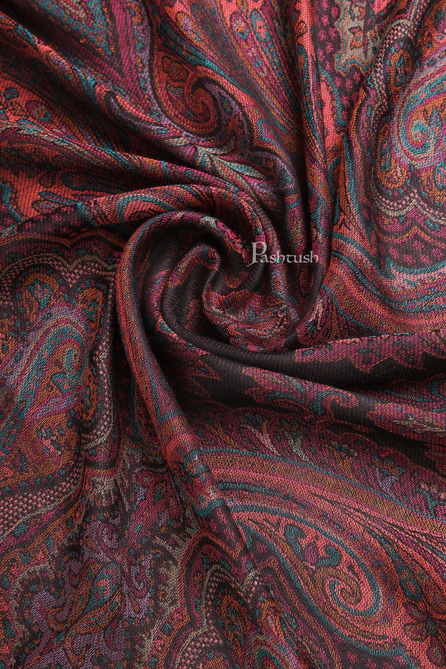 Pashtush India Mens Scarves Stoles and Mufflers Pashtush Mens Bamboo Stole, Antique Woven Design Design, Multicolour