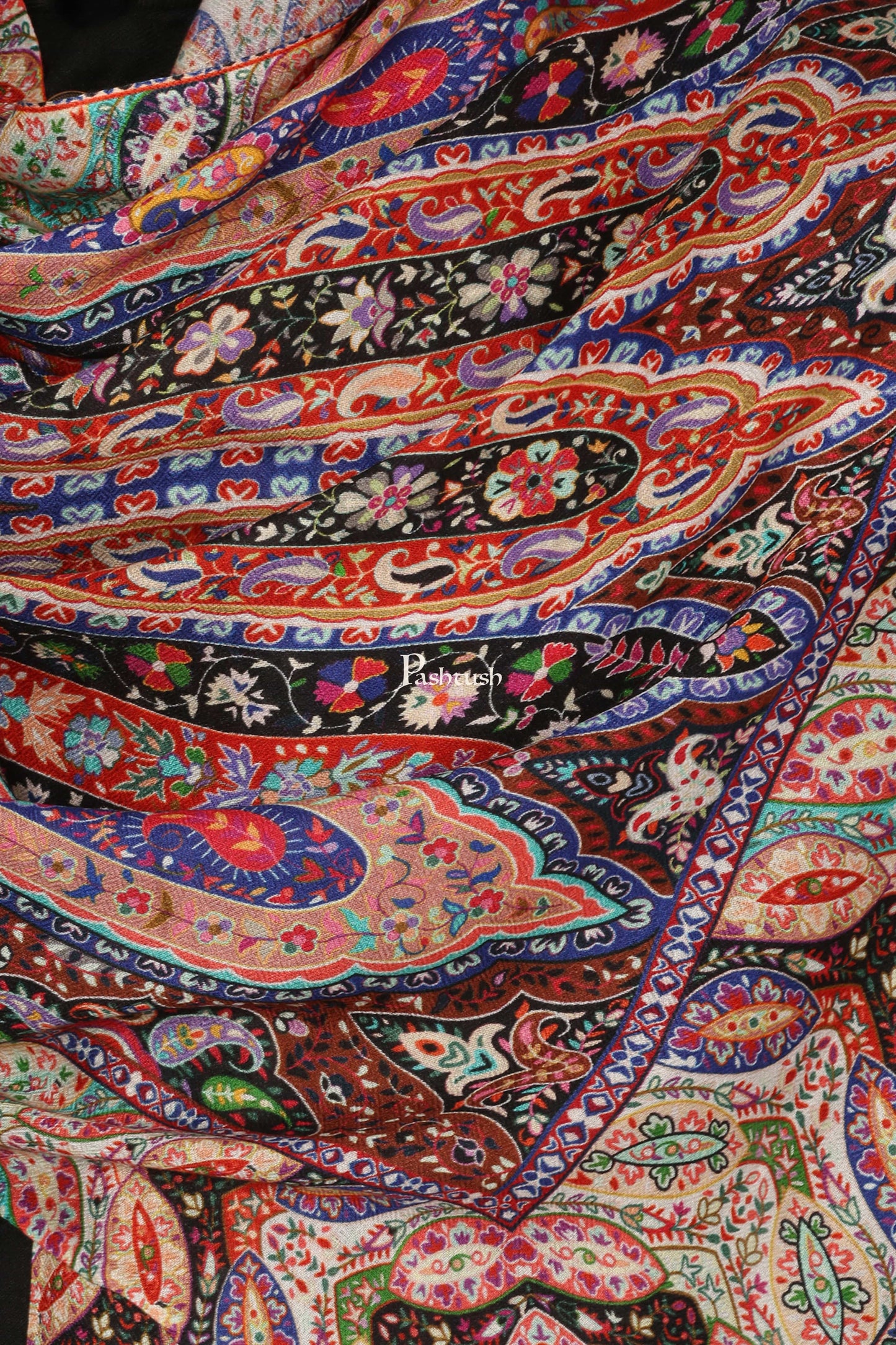 Pashtush India Mens Scarves Stoles and Mufflers Pashtush Mens bamboo Stole, Kalamkari Printed Ethnic Scarf