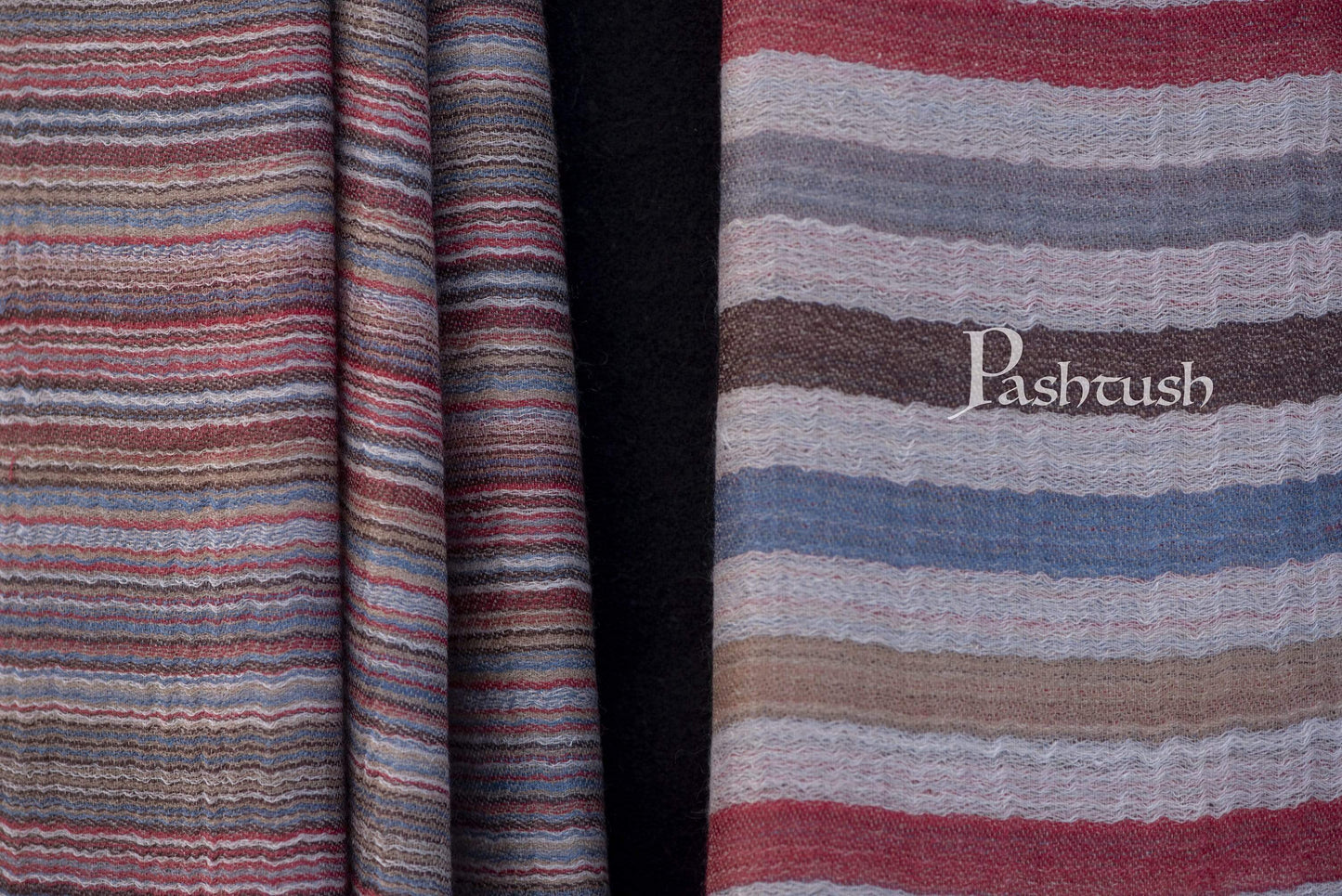 Pashtush India 70x200 Pashtush Mens Cashmere - Wool, Reversible Muffler, Greyed Hues