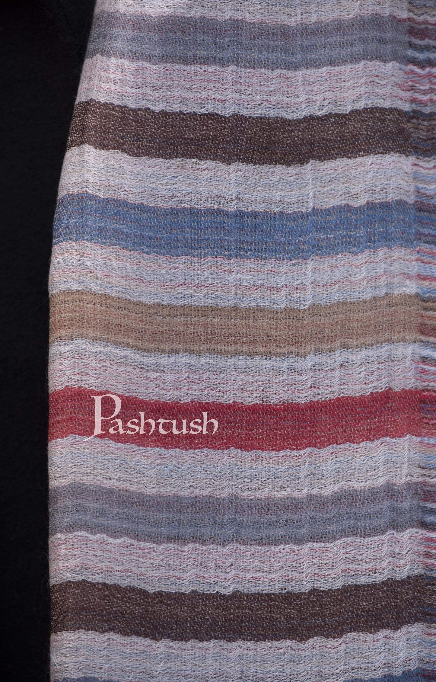 Pashtush India 70x200 Pashtush Mens Cashmere - Wool, Reversible Muffler, Greyed Hues