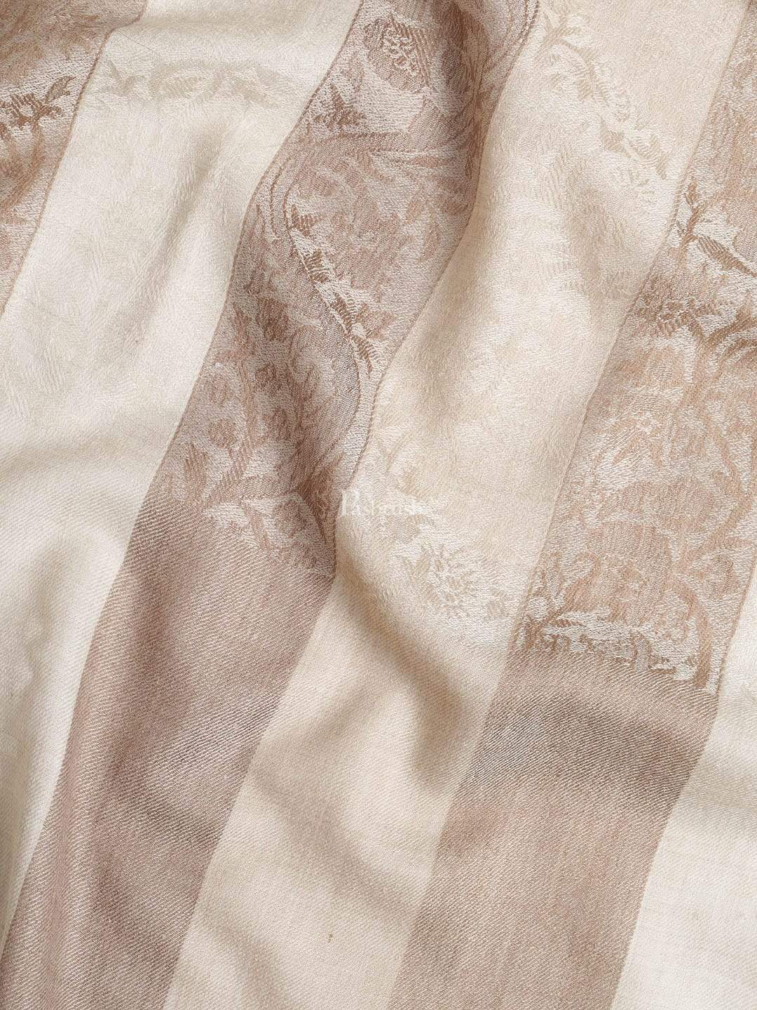 Pashtush India 114x228 Pashtush Mens Checkered Shawl, Natural Beige, Fine Wool, Medium