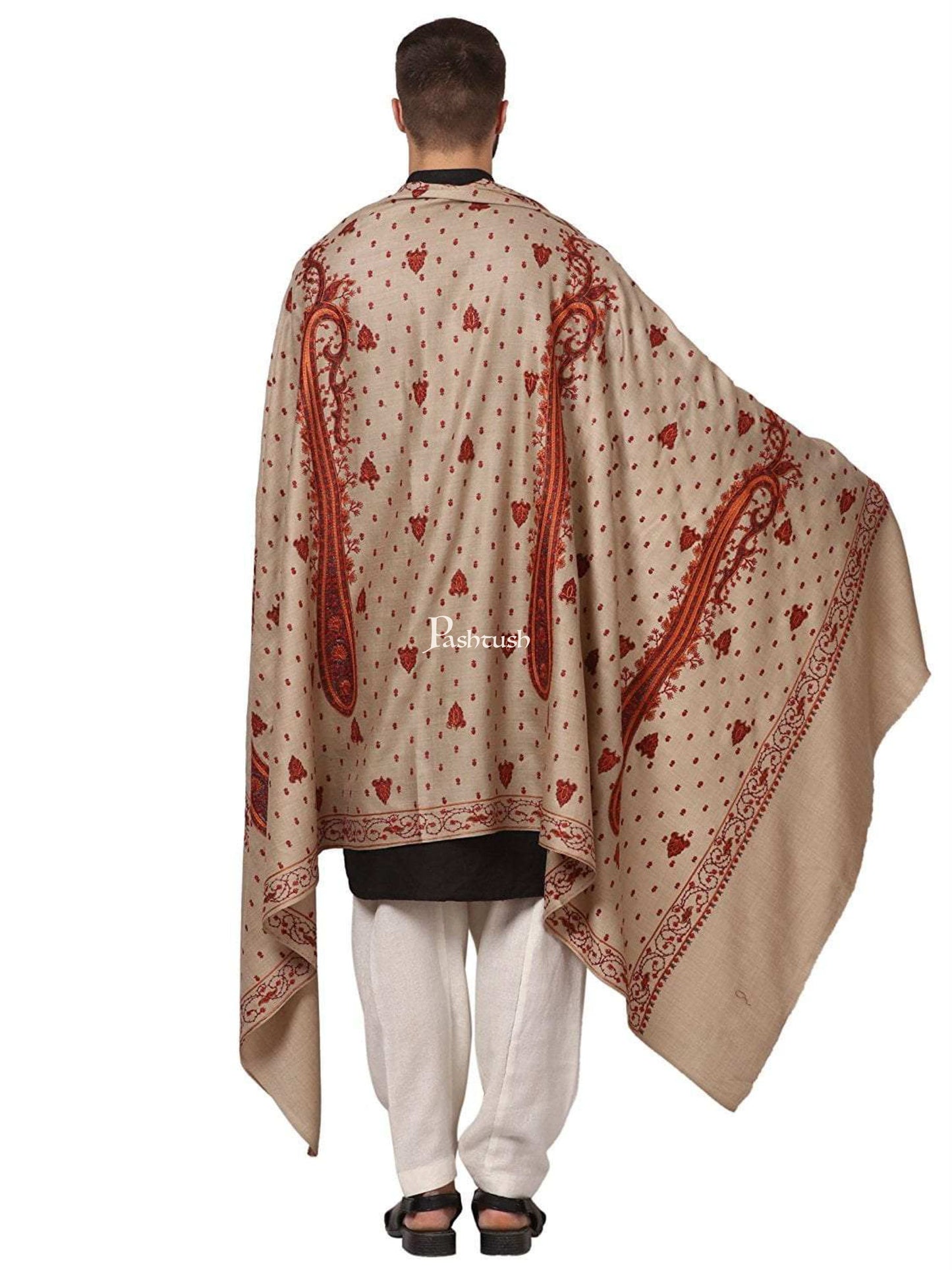 Pashtush India Mens Shawls Gents Shawl Pashtush Mens Embroidery Shawl, Gents Shawls, Handmade Embroidery