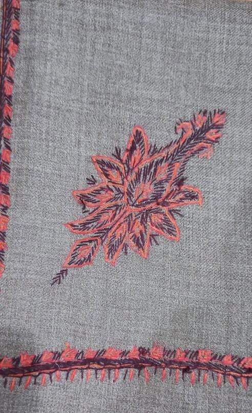 Pashtush Mens Embroidery Shawl, Thick Wool Shawls, 100% Handmade Embroidery, Woolmark, Taupe