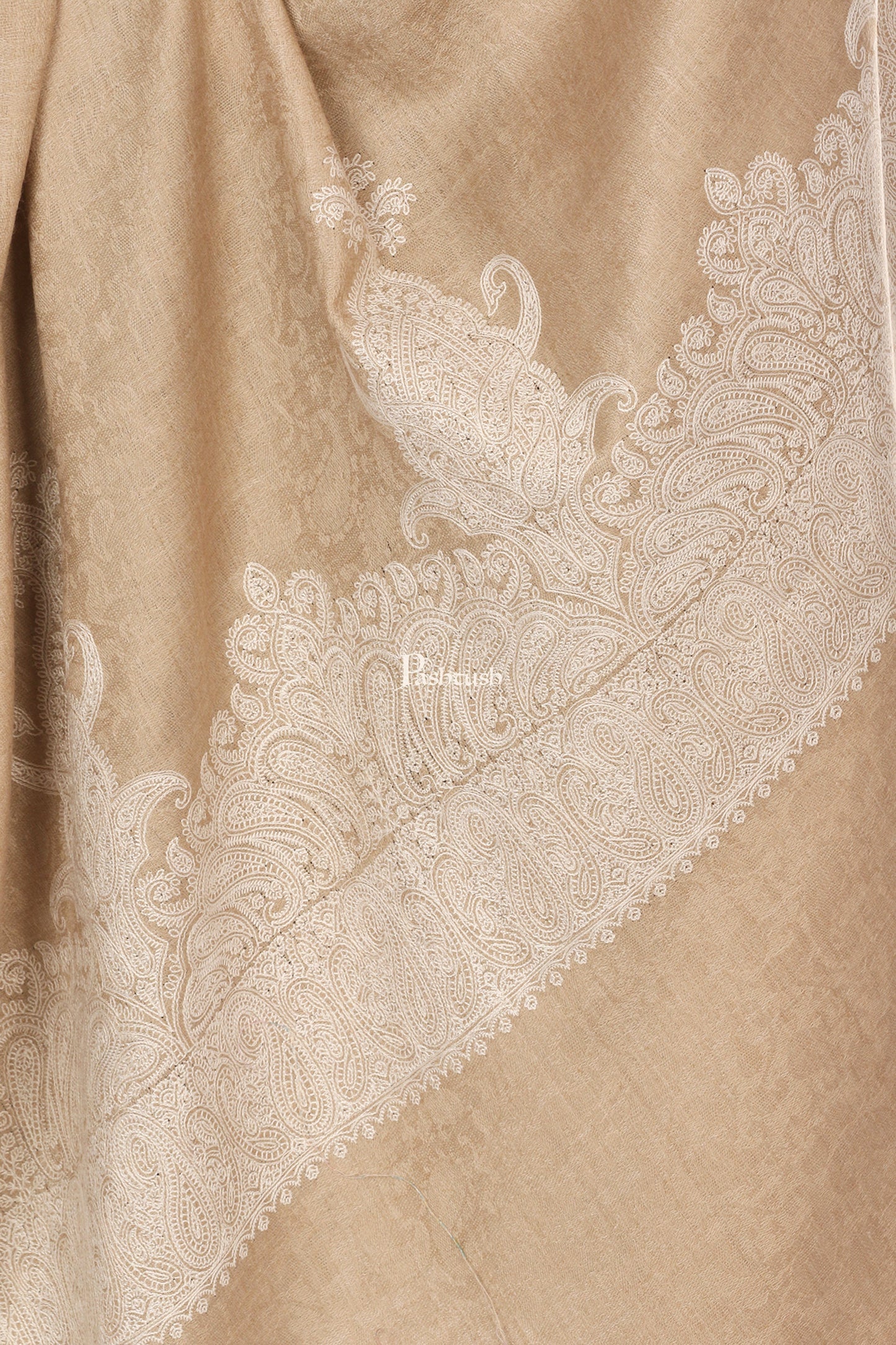 Pashtush India Mens Shawls Gents Shawl Pashtush Mens Embroidery Tone On Tone, Shawl, Medium