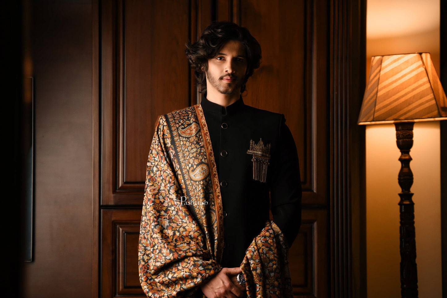 Pashtush India Mens Shawls Gents Shawl Pashtush Mens Ethnic Shawl, Mens Lohi , Full Size, Fine Wool