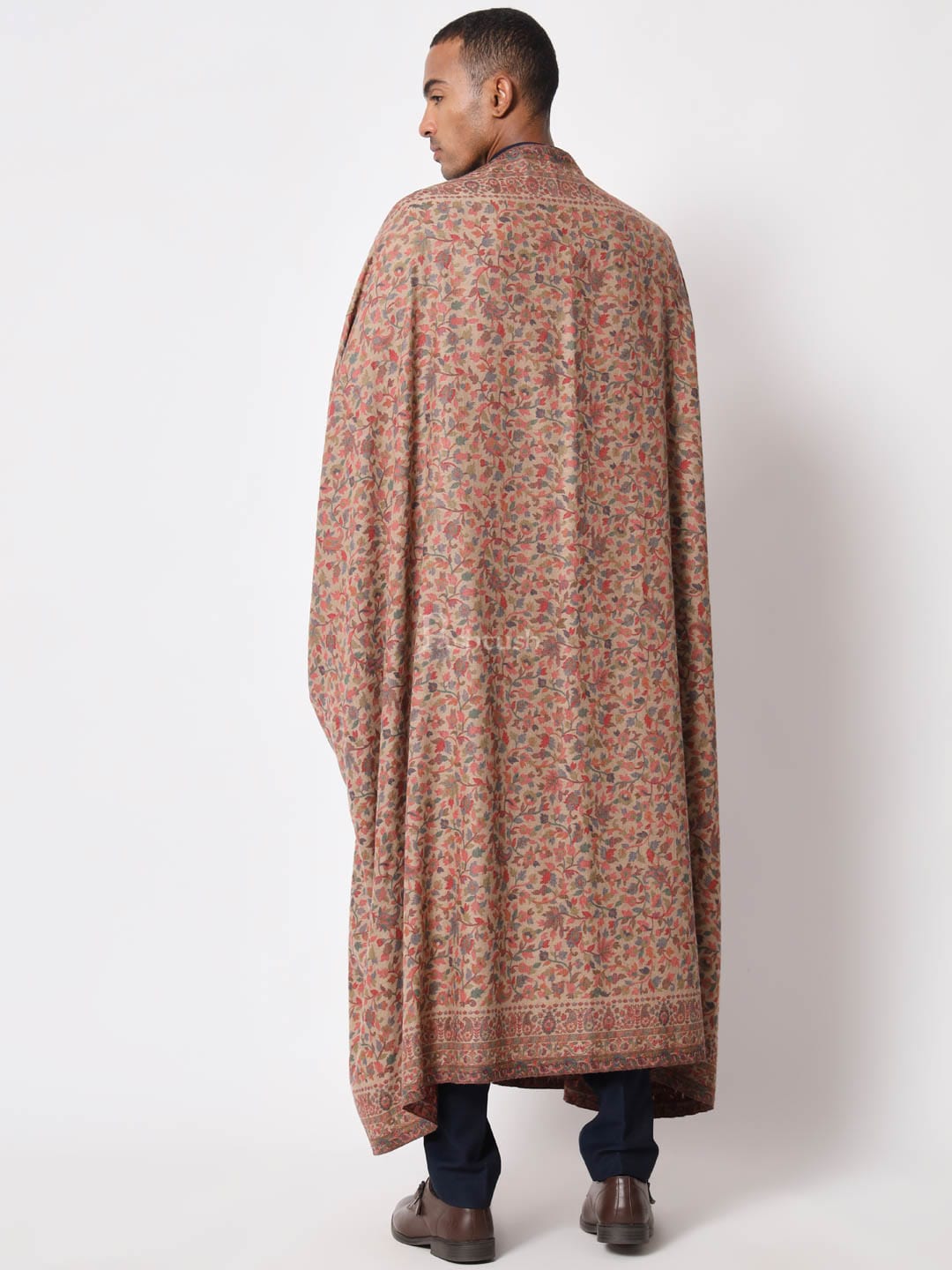 Pashtush India Mens Shawls Gents Shawl Pashtush Mens Ethnic Shawl, Mens Lohi, Full Size, Fine Wool, Musk