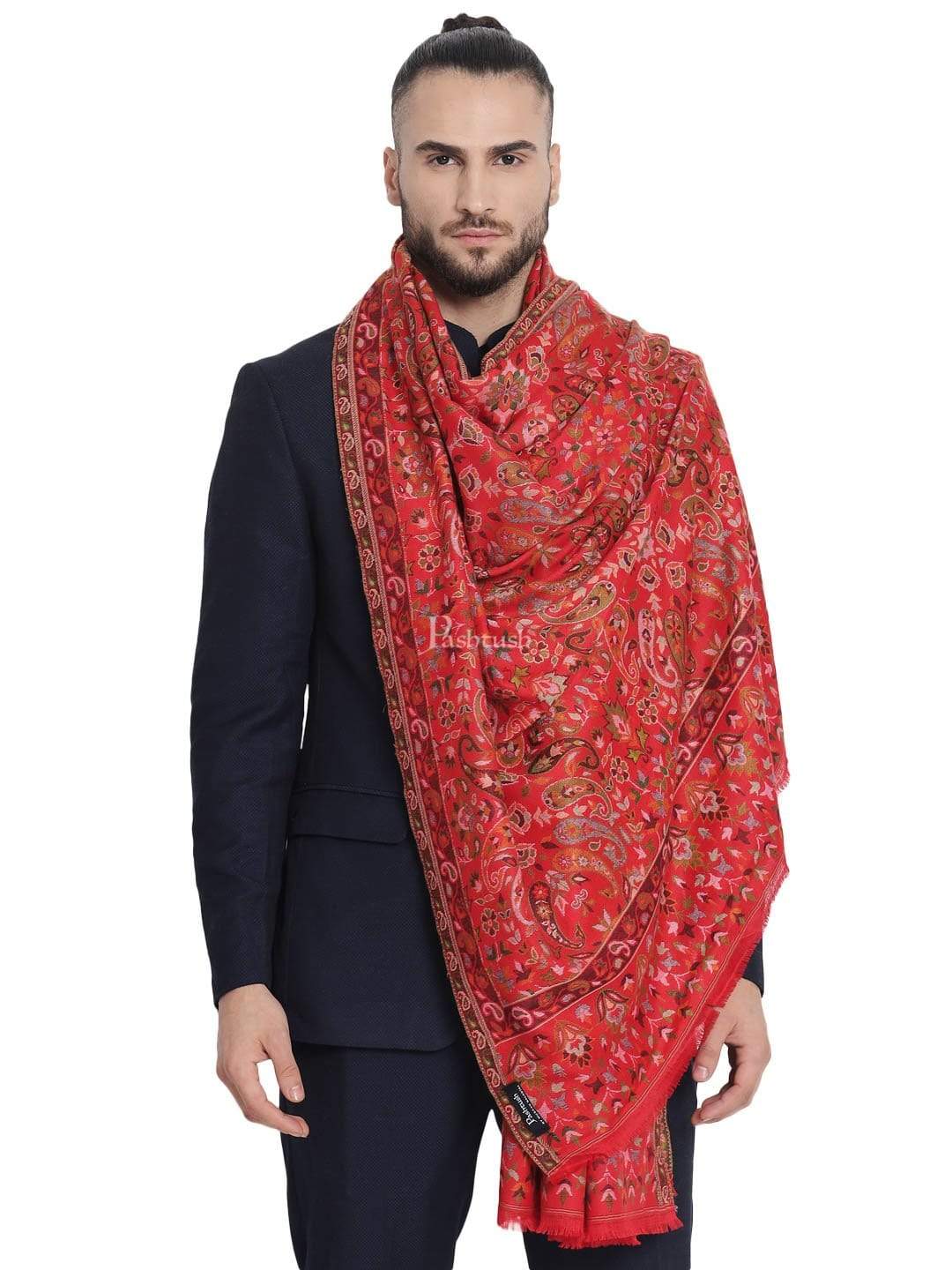 Pashtush India 100x200 Pashtush Mens Ethnic Stole, Faux Pashmina, Soft and Warm, Multi coloured