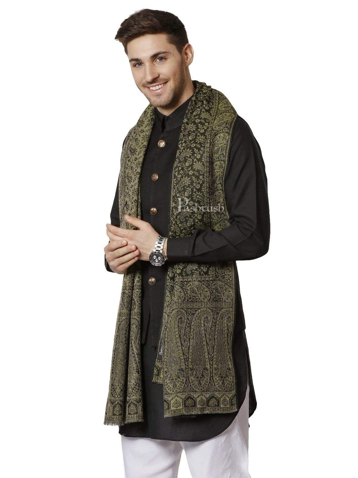 Pashtush India 70x200 Pashtush Mens Ethnic Weave Stole, Fine Wool