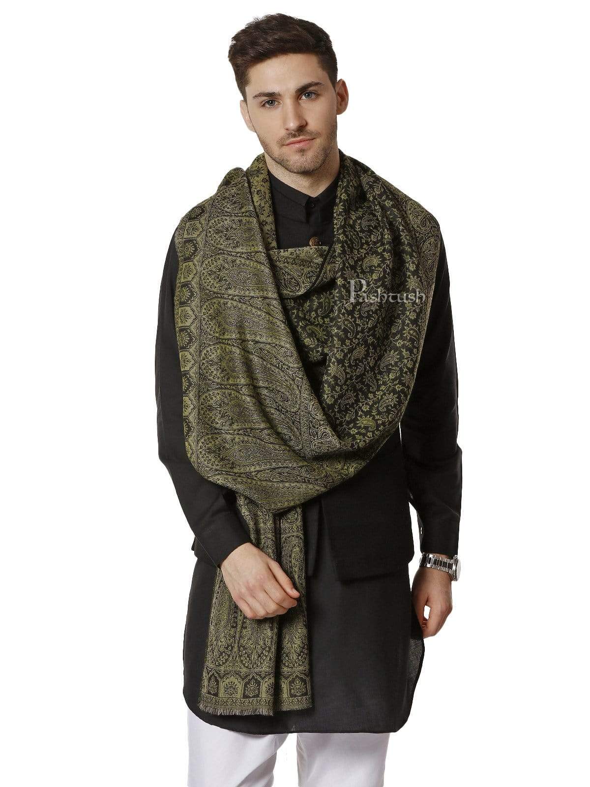 Pashtush India 70x200 Pashtush Mens Ethnic Weave Stole, Fine Wool