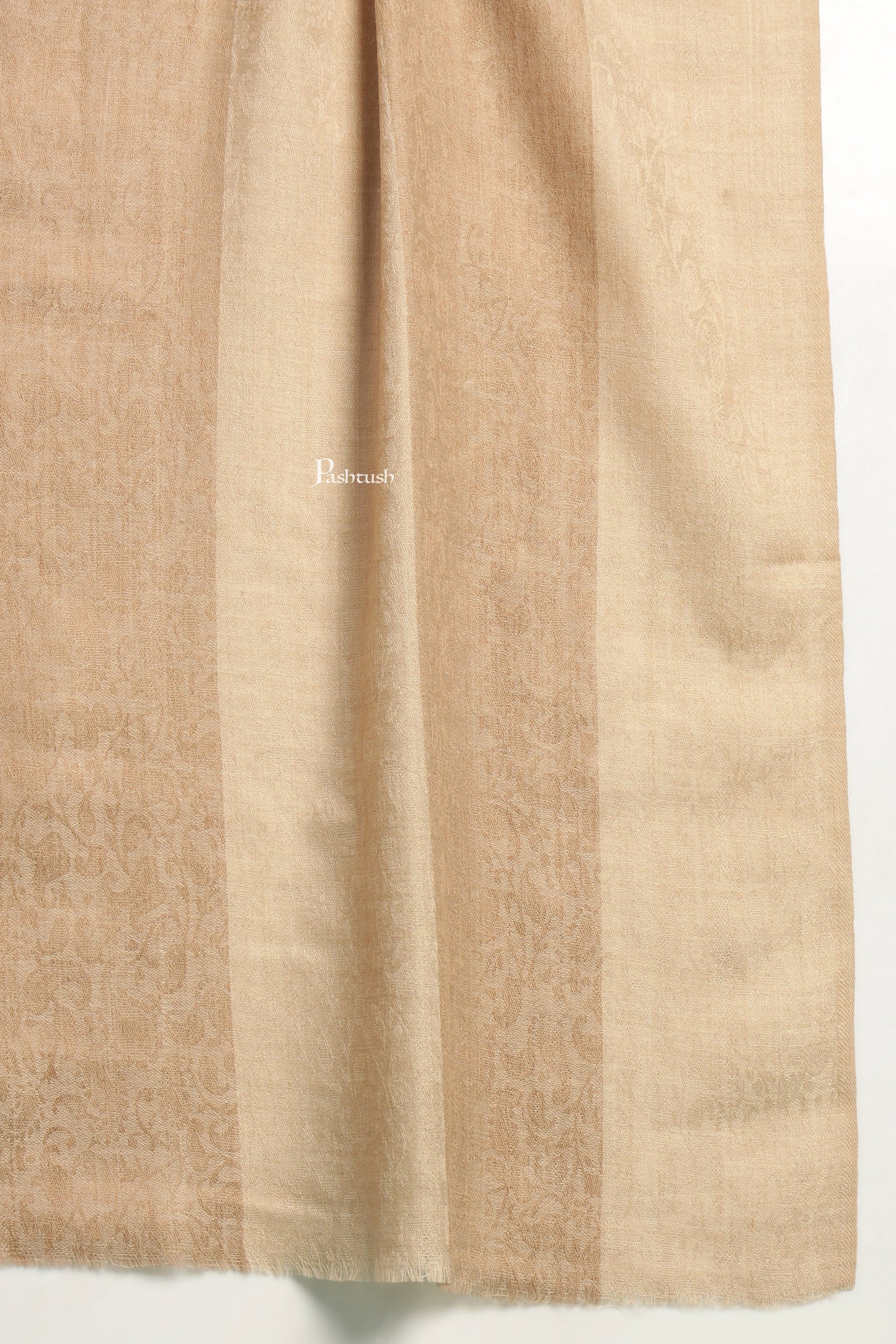 Pashtush India Mens Shawls Gents Shawl Pashtush Mens Extra Fine Wool Shawl, Check Ambi Design, Beige