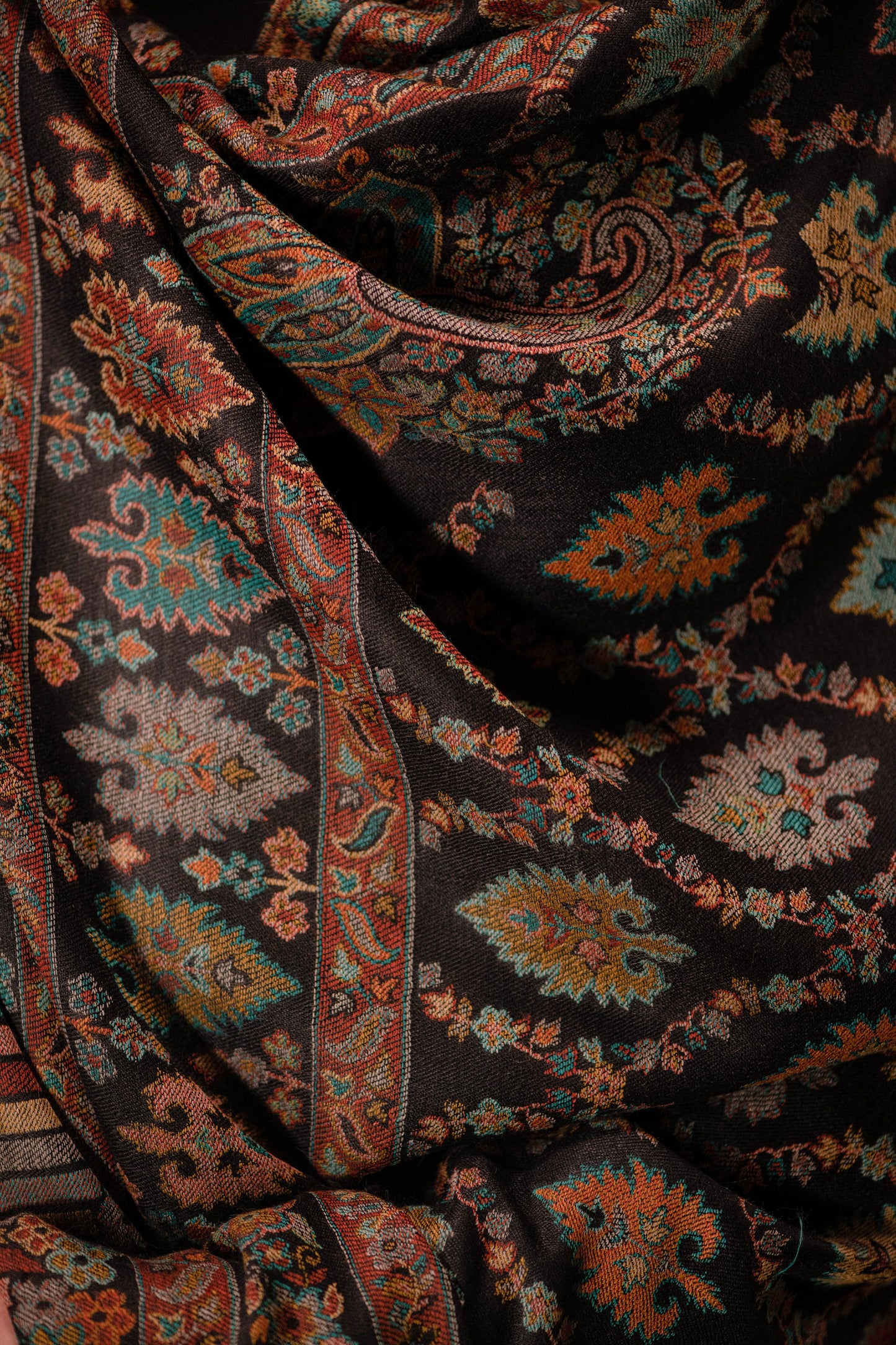 Pashtush India Mens Shawls Gents Shawl Pashtush mens Extra Fine Wool shawl, Ethnic design, Black