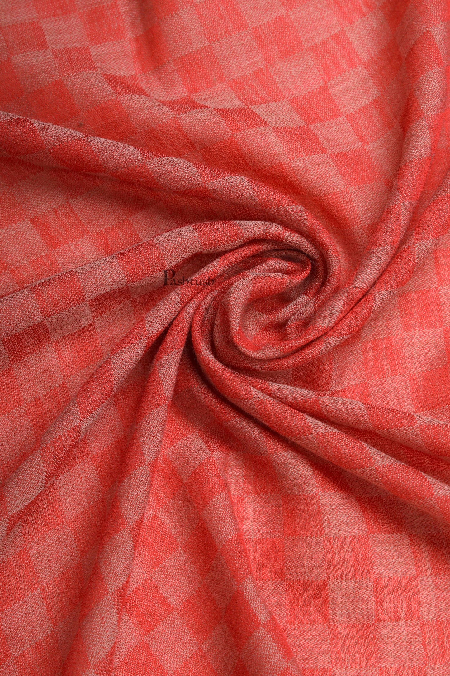 Pashtush India Mens Scarves Stoles and Mufflers Pashtush Mens Extra Fine Wool Stole, Checkered Design, Red