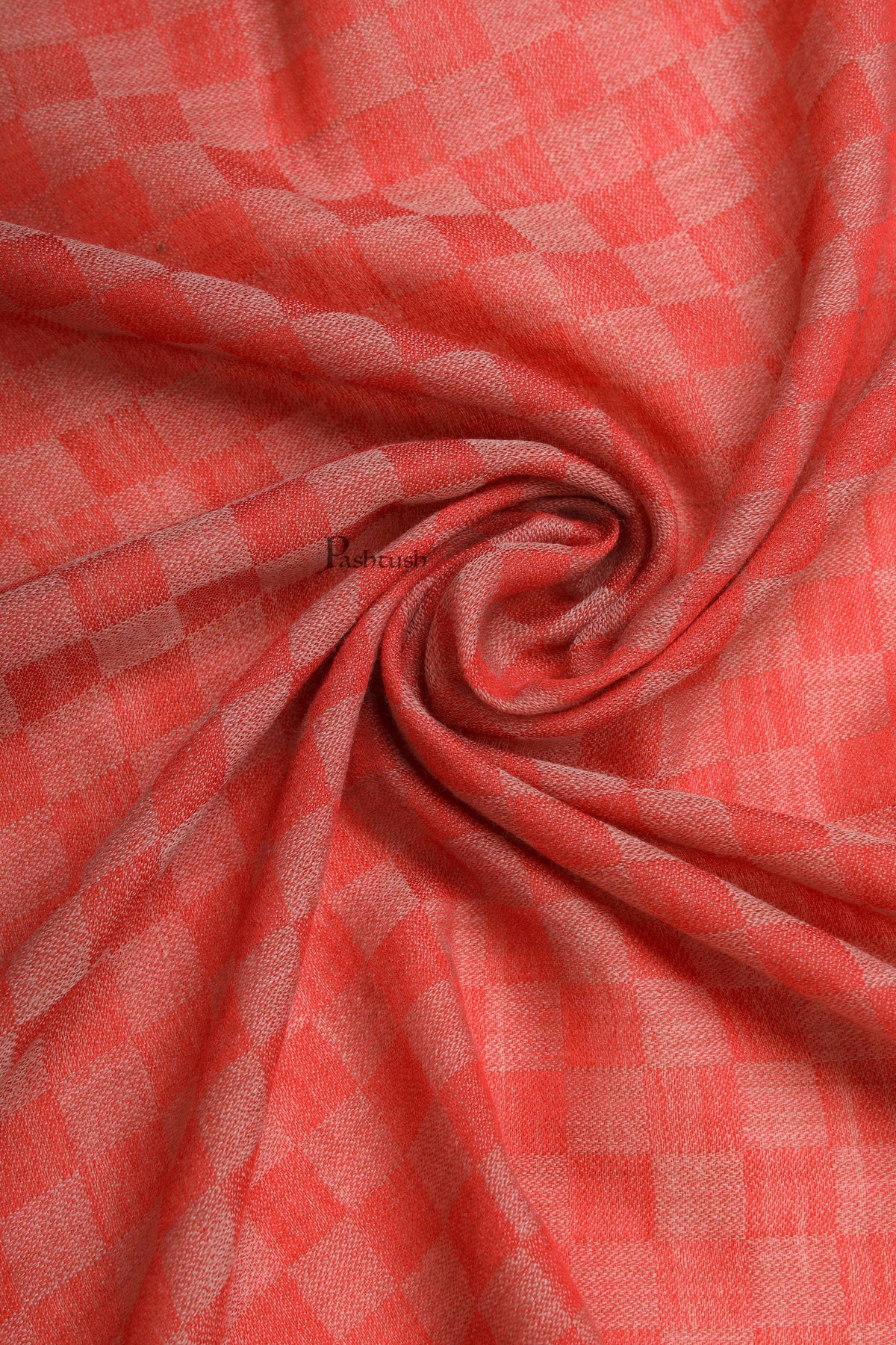 Pashtush India Mens Scarves Stoles and Mufflers Pashtush Mens Extra Fine Wool Stole, Checkered Design, Red