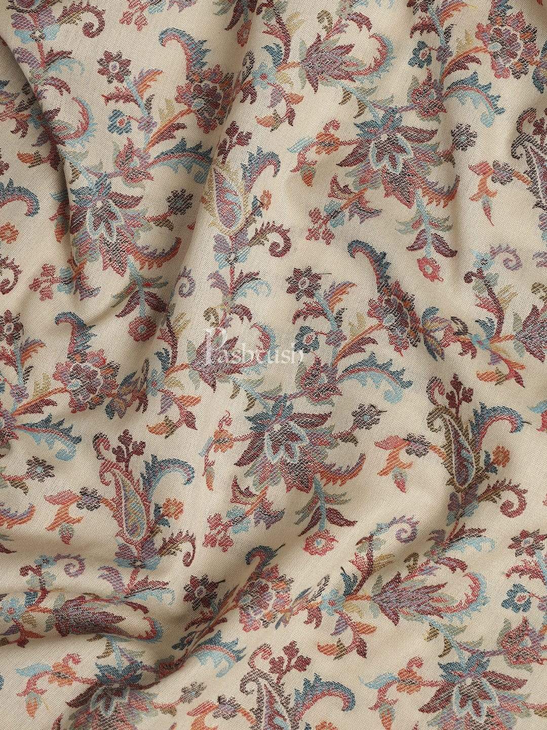 Pashtush India 100x200 Pashtush Mens Faux Pashmina, Ethnic Weave Stole, Beige