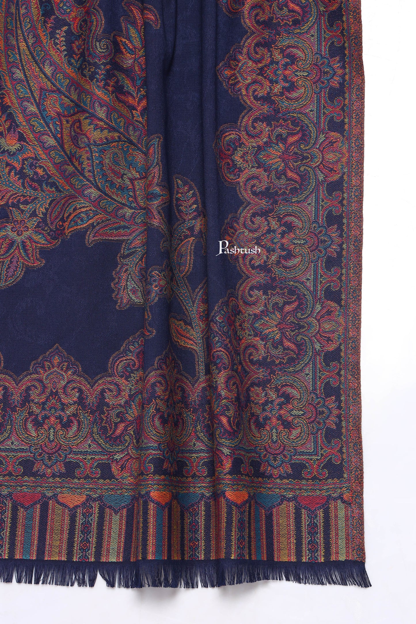 Pashtush India Mens Scarves Stoles and Mufflers Pashtush Mens Faux Pashmina Stole, Ambi Design, Blue