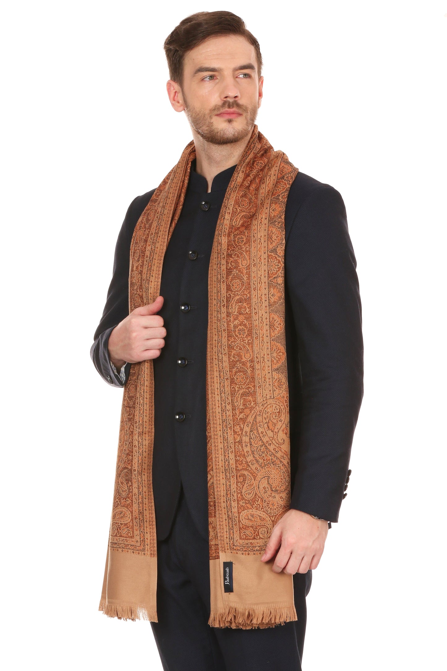 Pashtush India 70x200 Pashtush Mens fine Soft Ethnic Stole