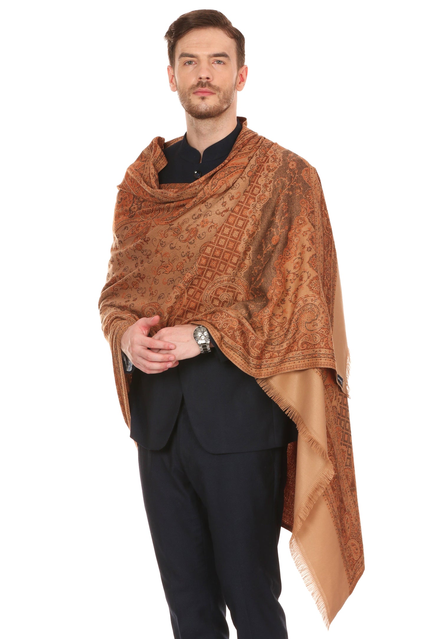 Pashtush India 70x200 Pashtush Mens fine Soft Ethnic Stole