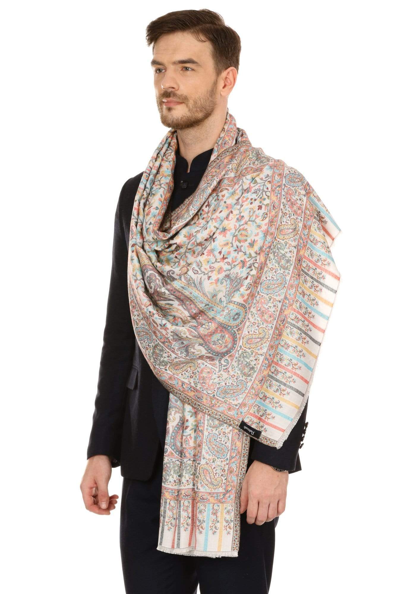 Pashtush India 70x200 Pashtush Mens fine Soft Ethnic Stole