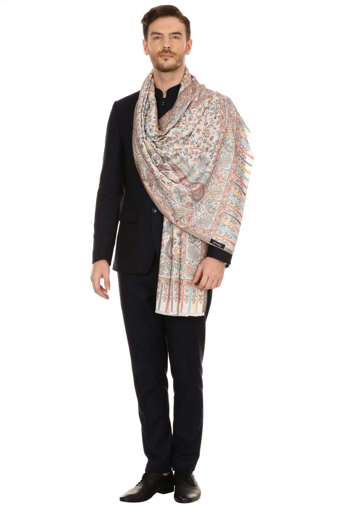 Pashtush India 70x200 Pashtush Mens fine Soft Ethnic Stole
