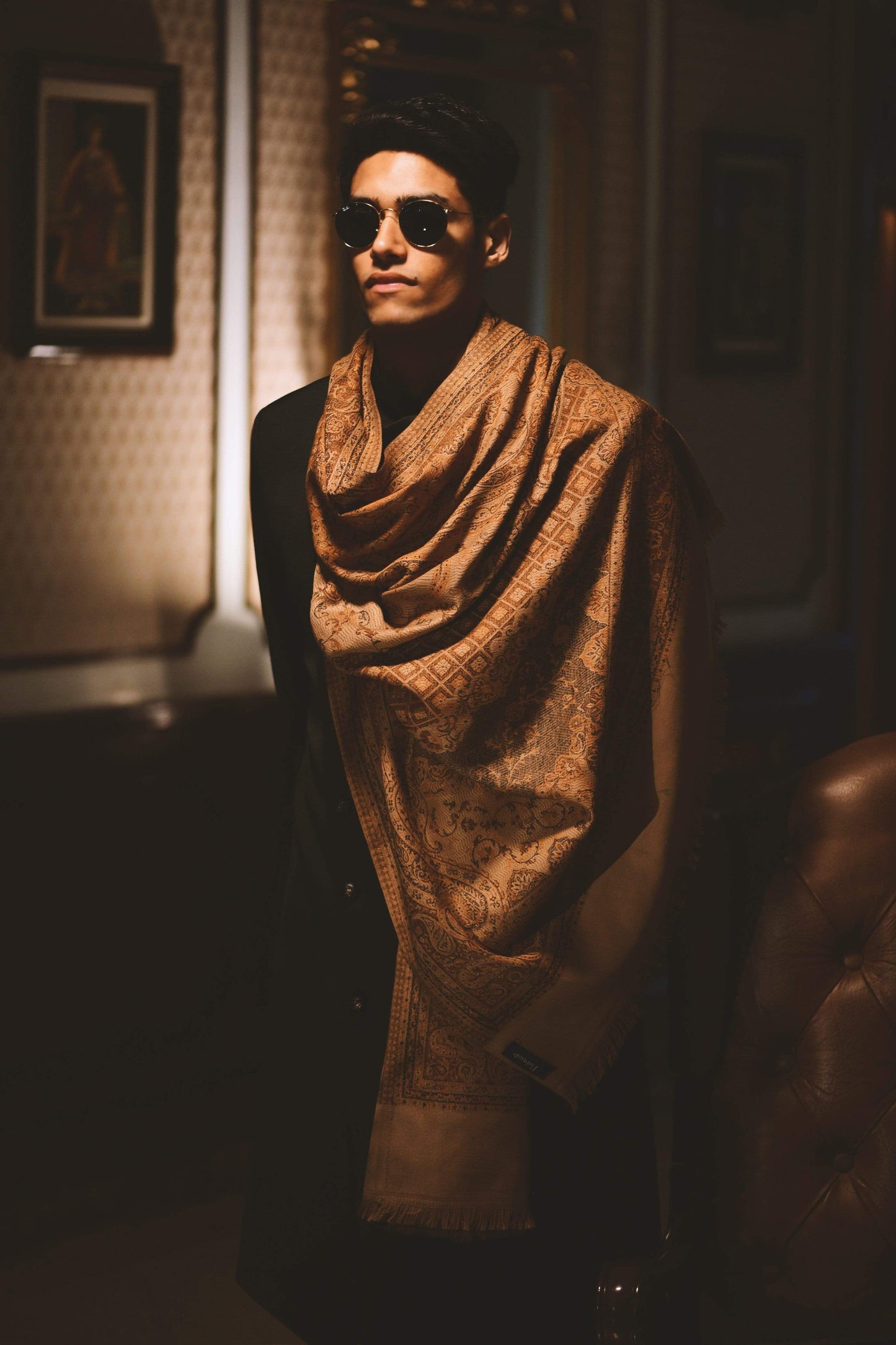 Pashtush India 70x200 Pashtush Mens fine Soft Ethnic Stole