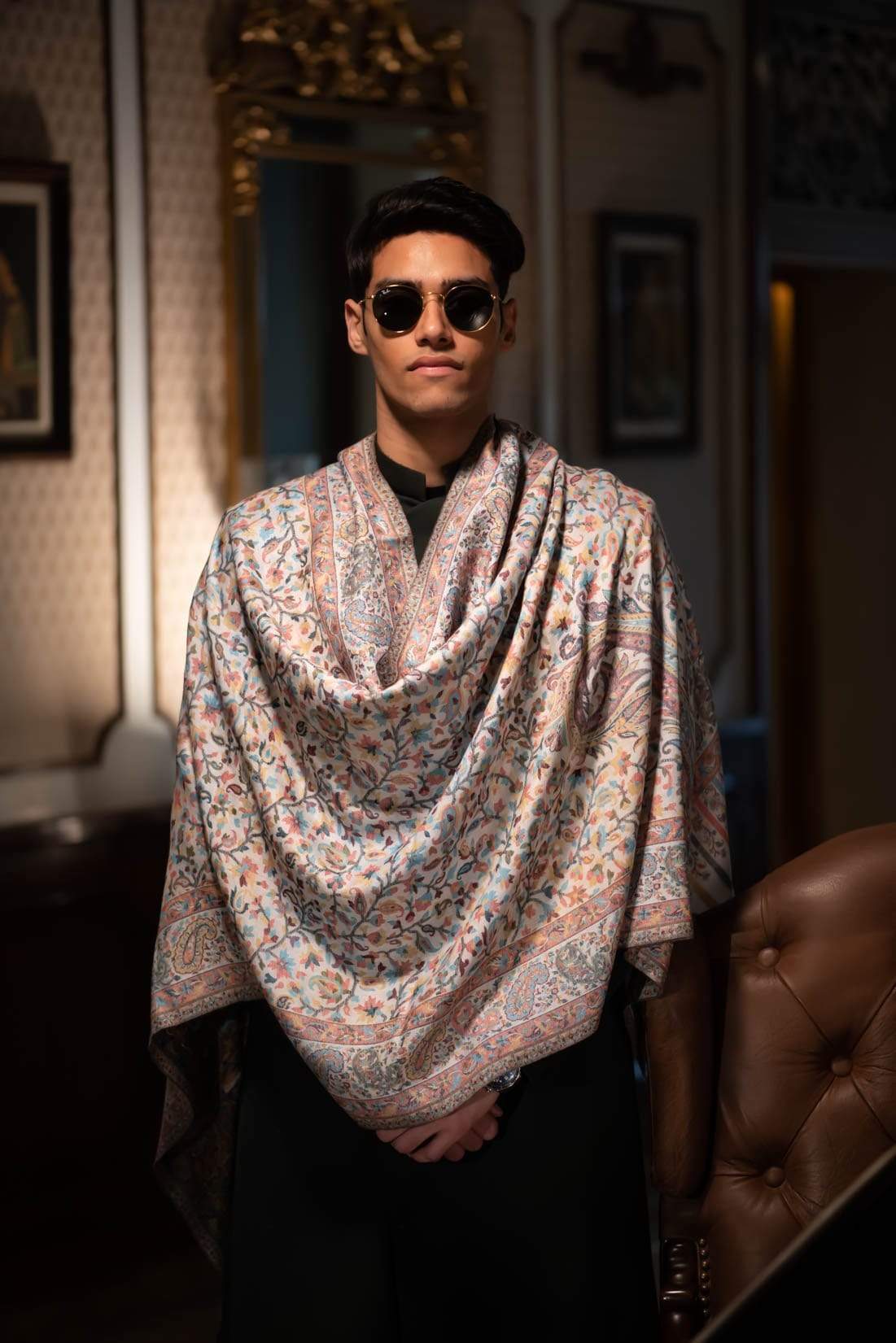 Pashtush India 70x200 Pashtush Mens fine Soft Ethnic Stole