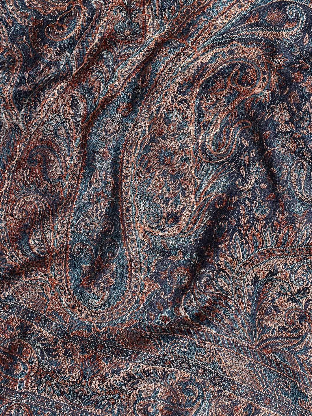 Pashtush India 70x200 Pashtush Mens fine Soft Ethnic Stole Navy Blue