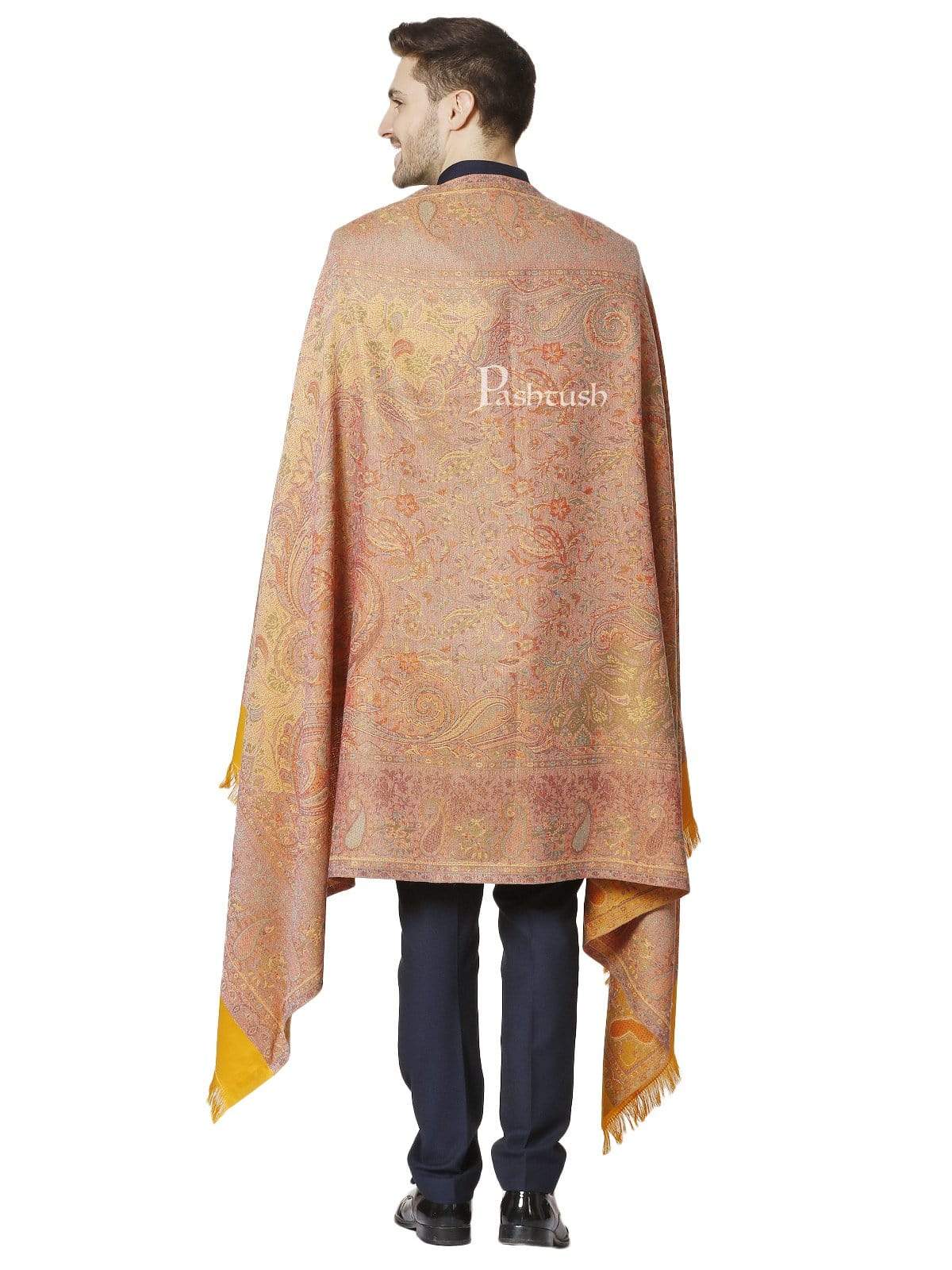 Pashtush India 100x200 Pashtush Mens Fine Soft Ethnic Stole, Reversible