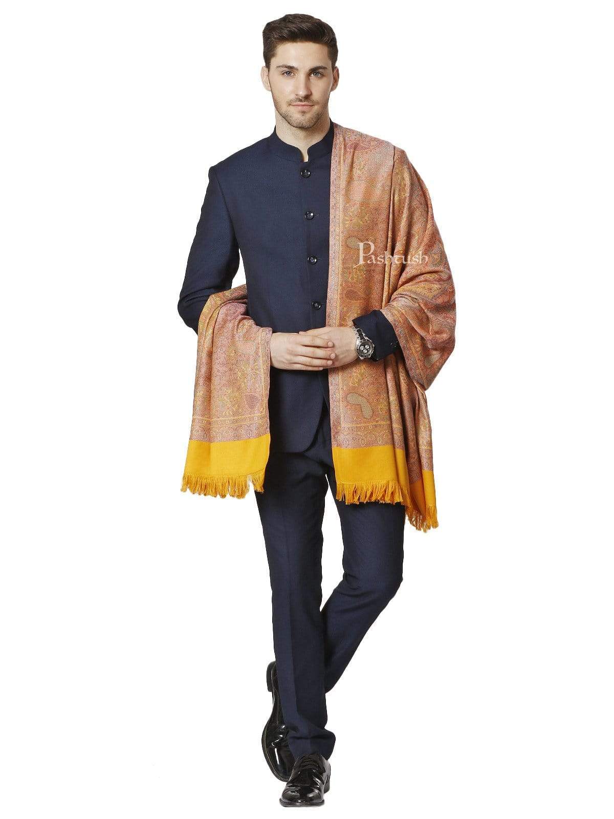 Pashtush India 100x200 Pashtush Mens Fine Soft Ethnic Stole, Reversible