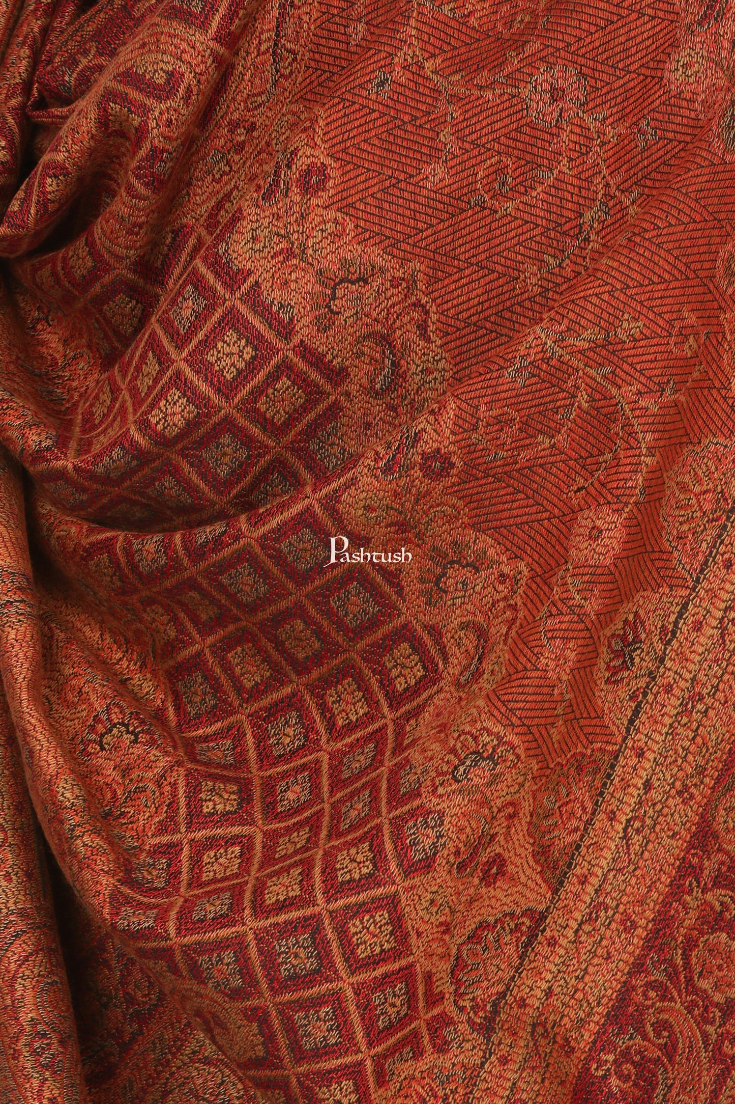 Pashtush India Mens Scarves Stoles and Mufflers Pashtush Mens Fine Soft Ethnic Stole, Reversible