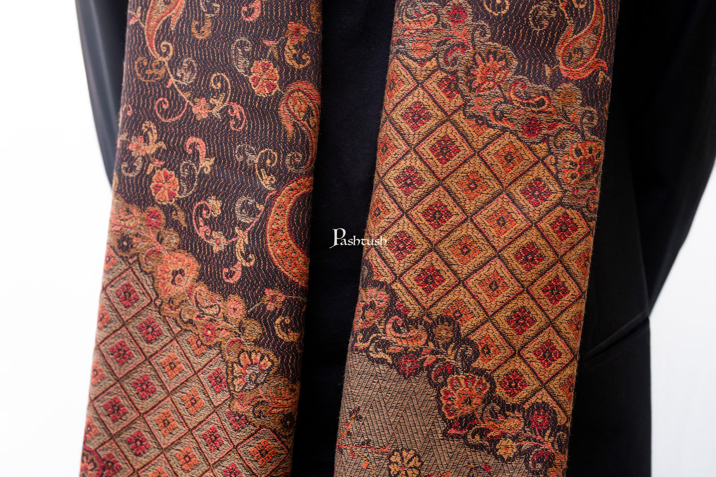Pashtush India Mens Scarves Stoles and Mufflers Pashtush Mens Fine Soft Ethnic Stole, Reversible